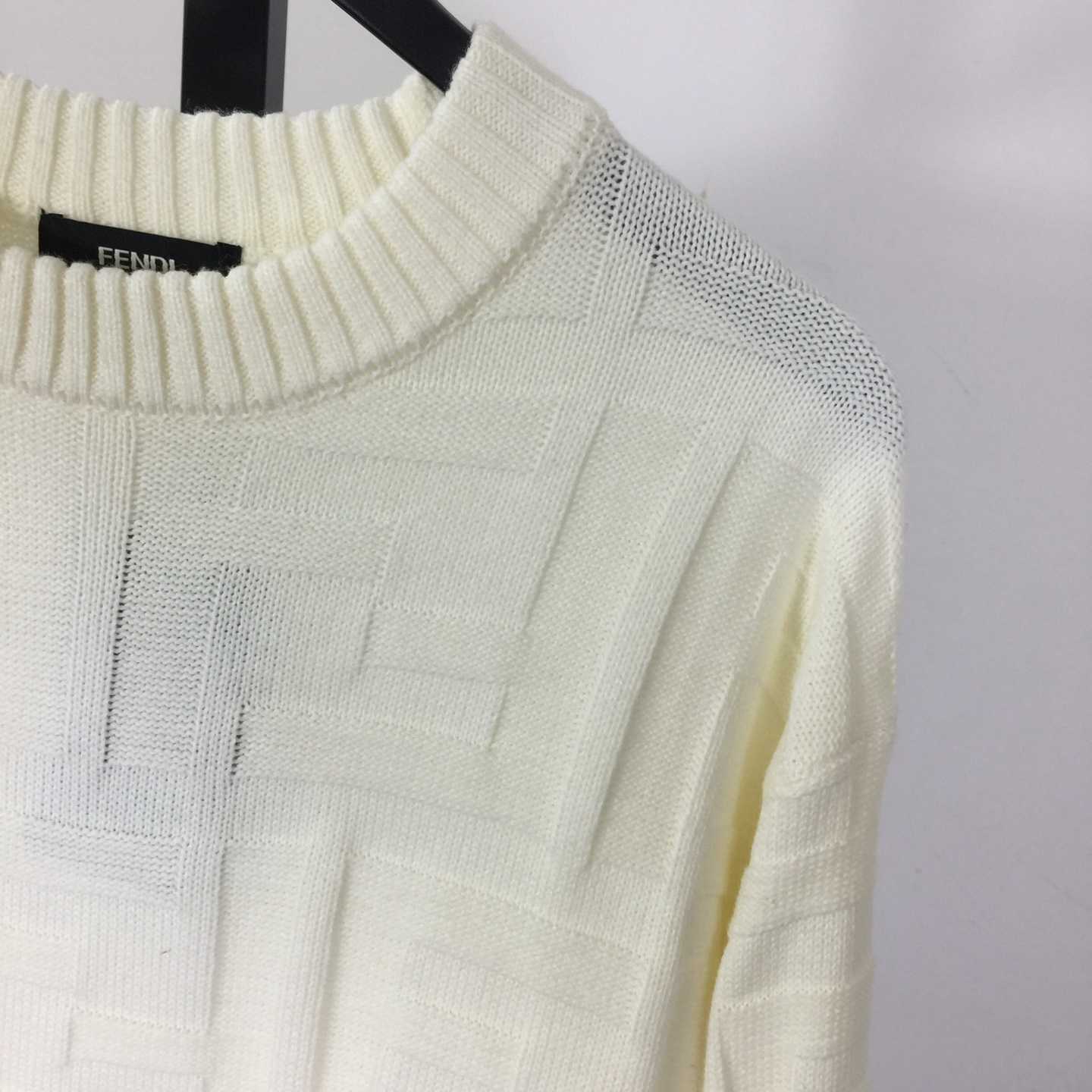 Fendi White Wool Pullover - FashionPlug