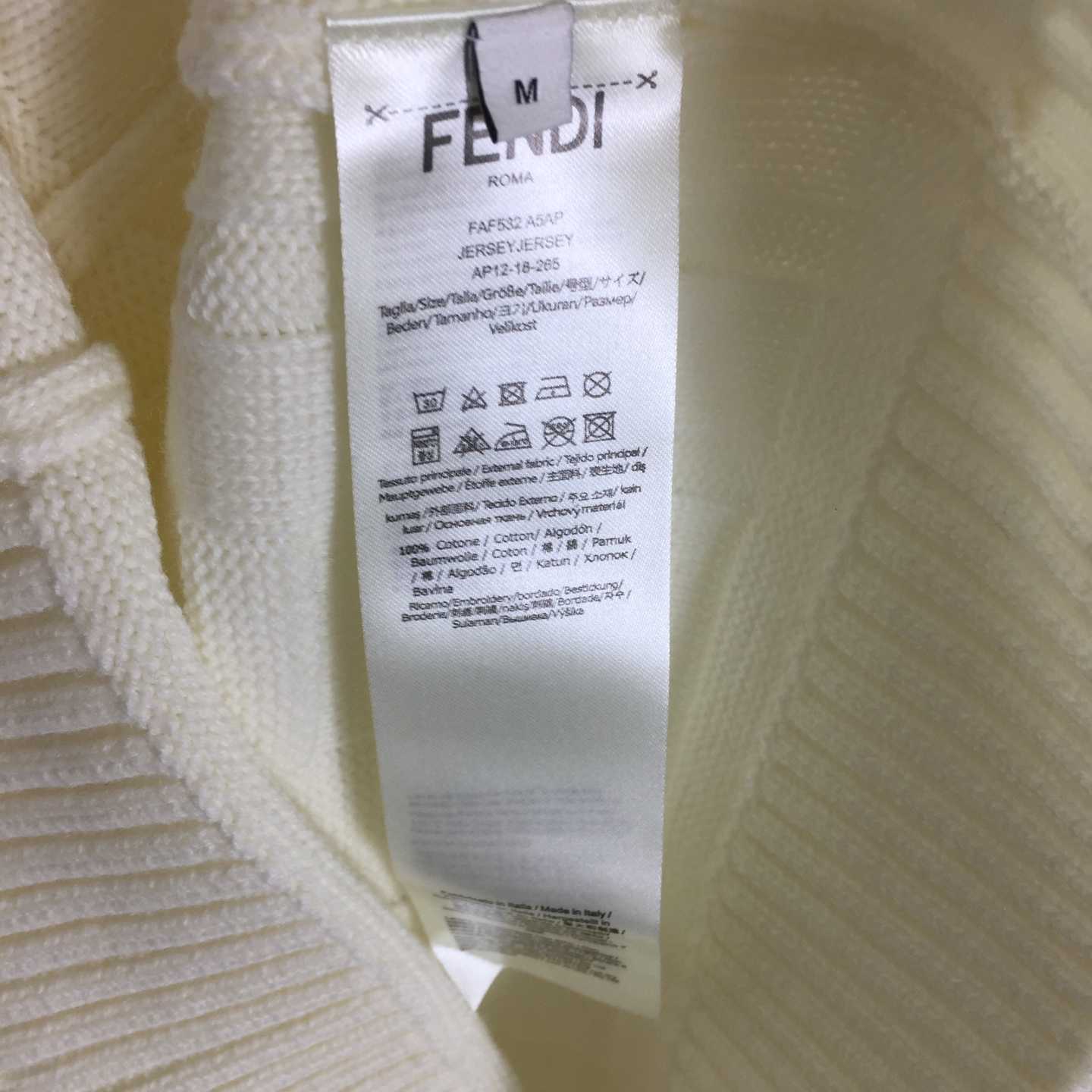 Fendi White Wool Pullover - FashionPlug