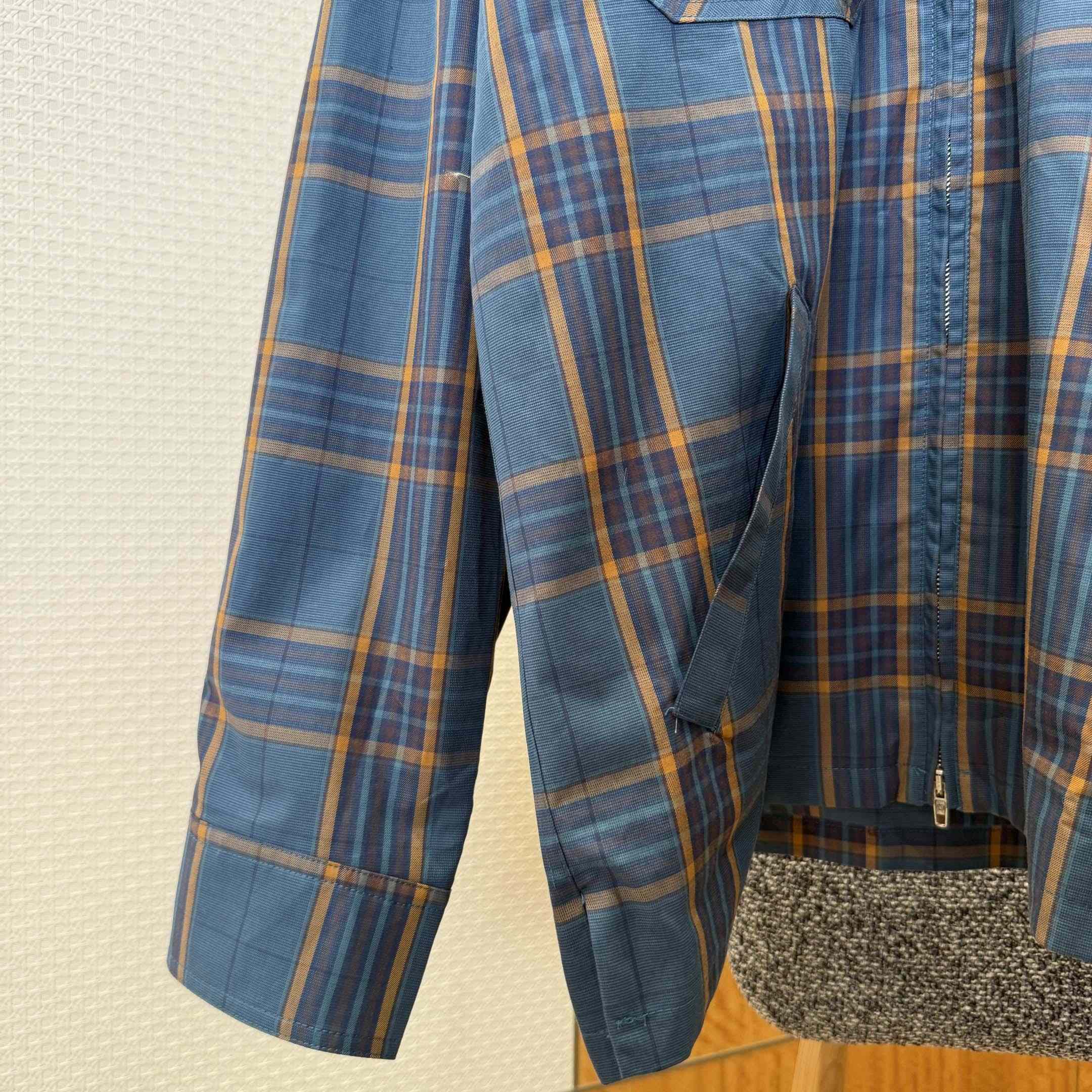 Balenciaga Zip-Up Shirt In Blue And Orange - FashionPlug