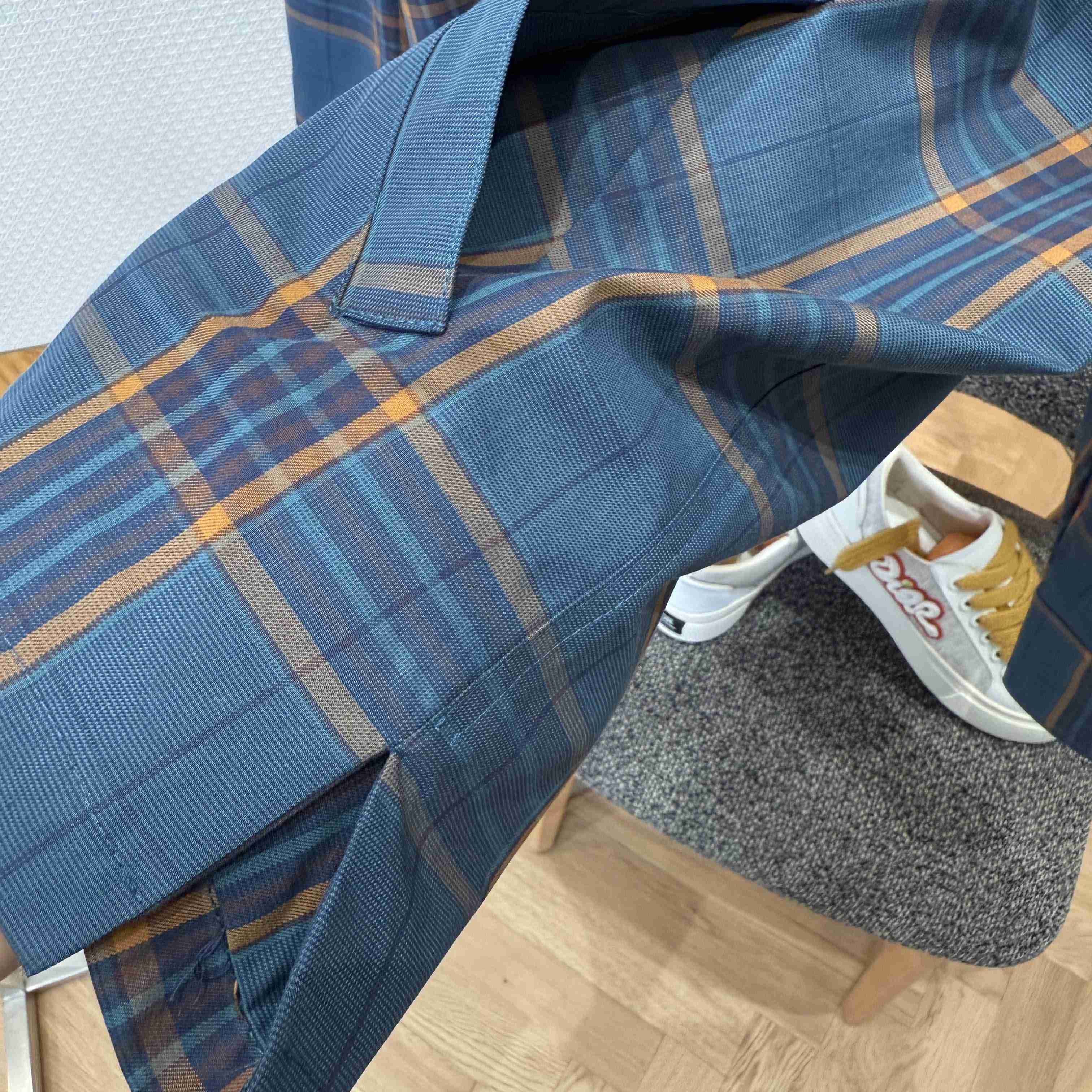 Balenciaga Zip-Up Shirt In Blue And Orange - FashionPlug