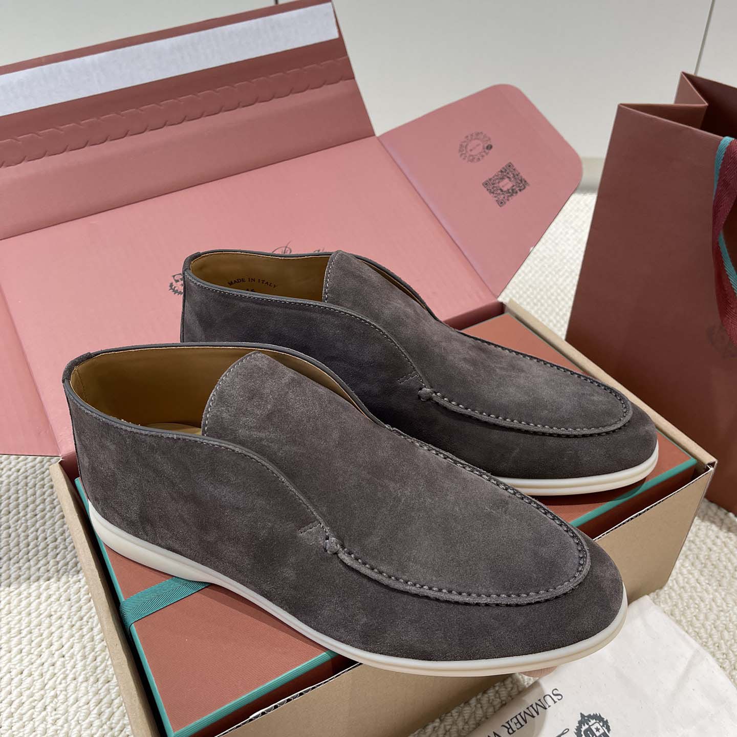Loro Piana White Sole Summer Walk Loafers - FashionPlug