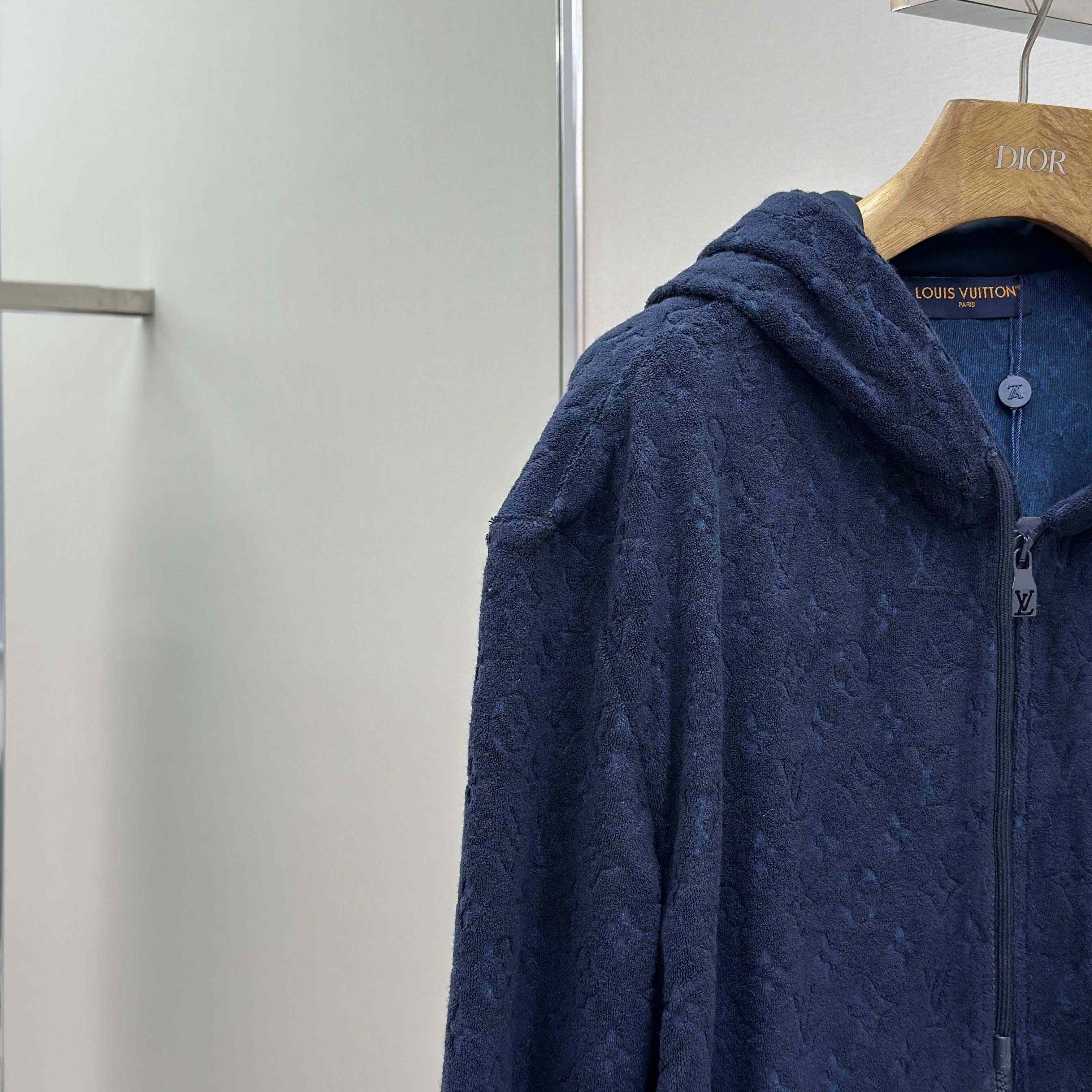 Louis Vuitton Monogram French Terry Zip-Through Hoodie   1AHUWW - FashionPlug