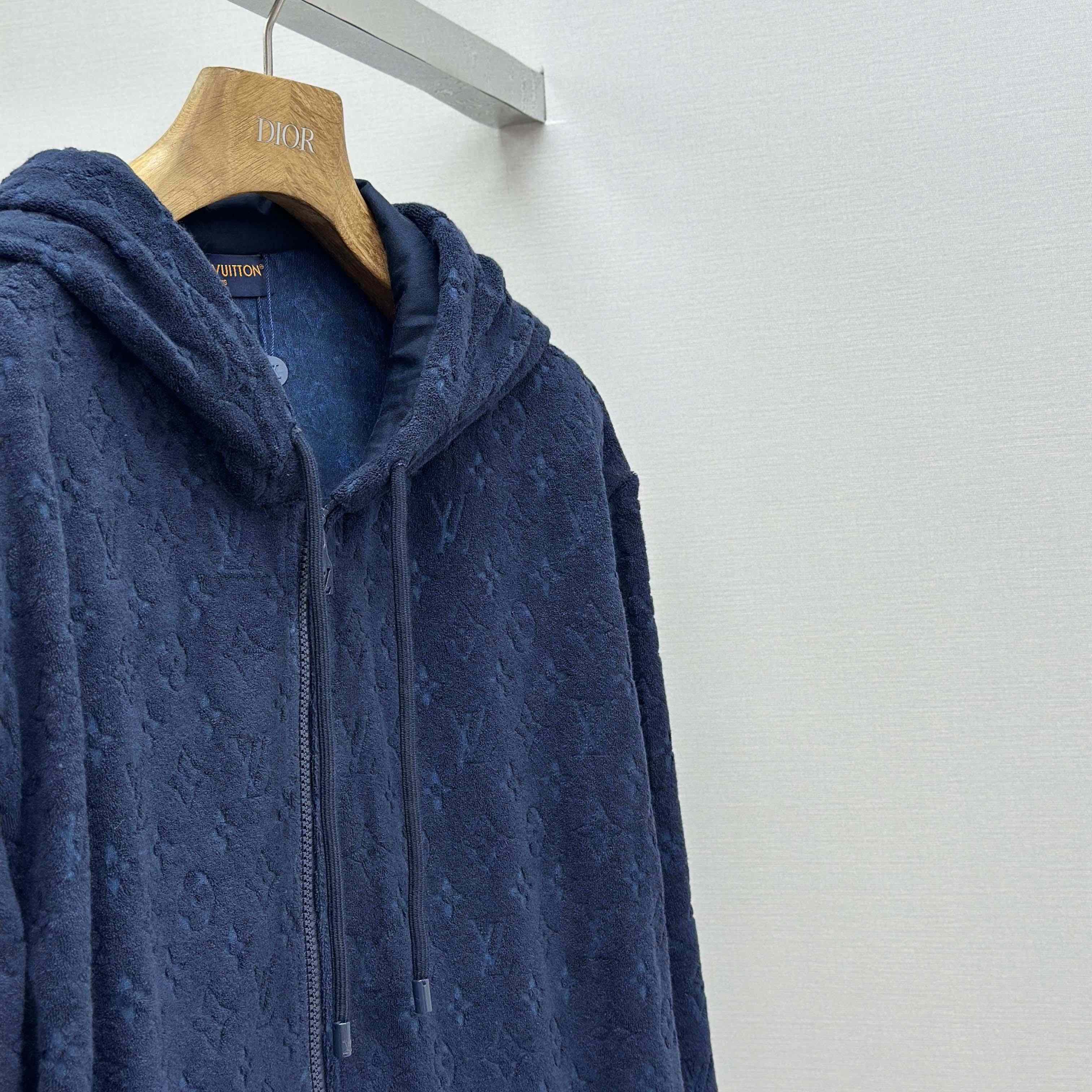 Louis Vuitton Monogram French Terry Zip-Through Hoodie   1AHUWW - FashionPlug