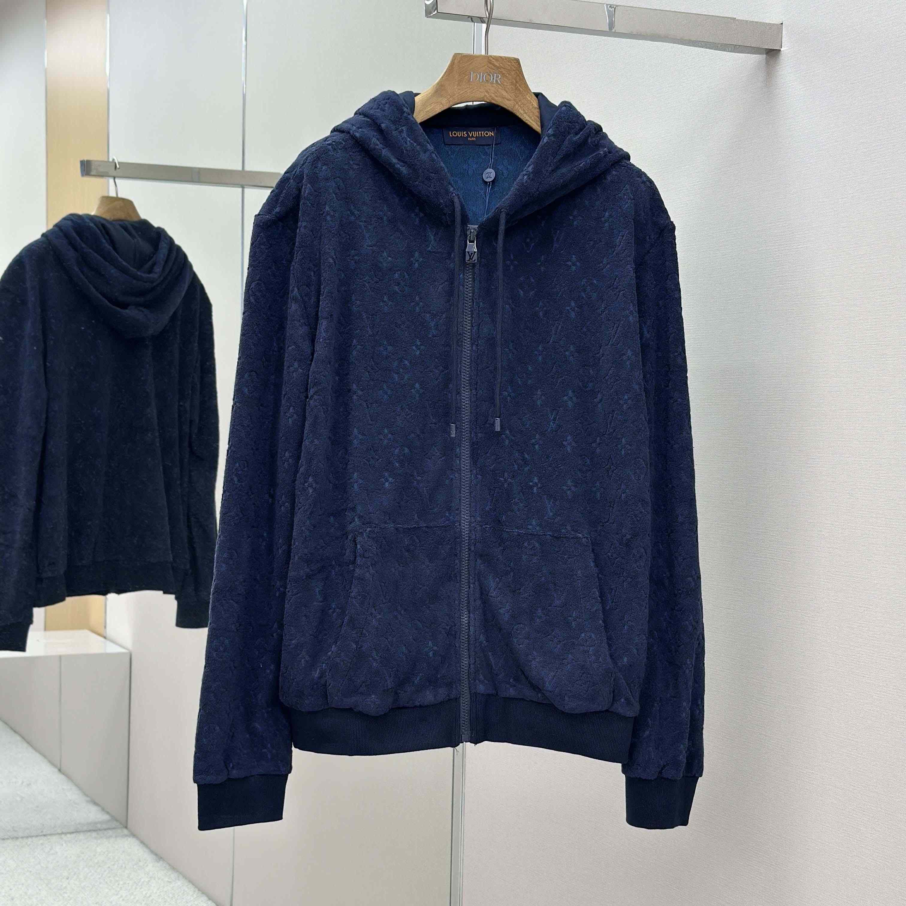 Louis Vuitton Monogram French Terry Zip-Through Hoodie   1AHUWW - FashionPlug