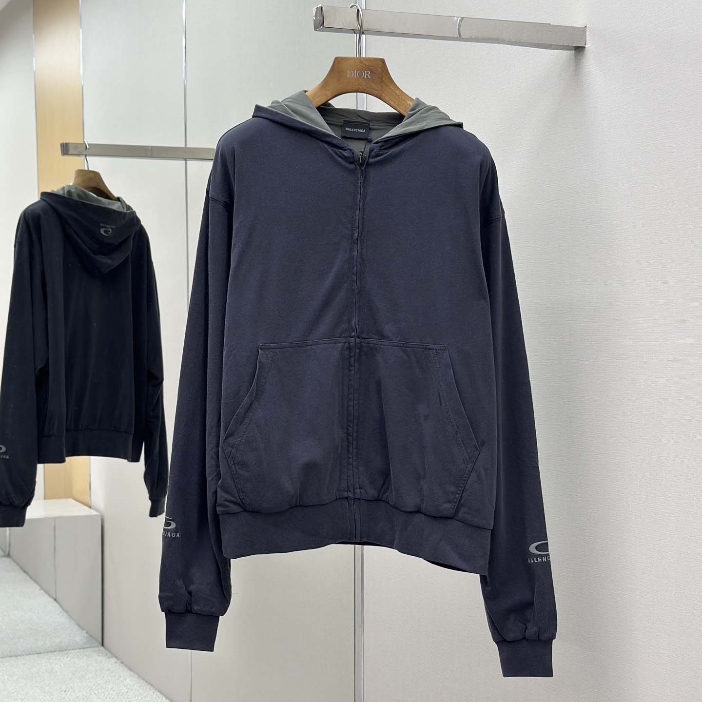 Balenciaga Back Reversible Zip-Up Hoodie - FashionPlug