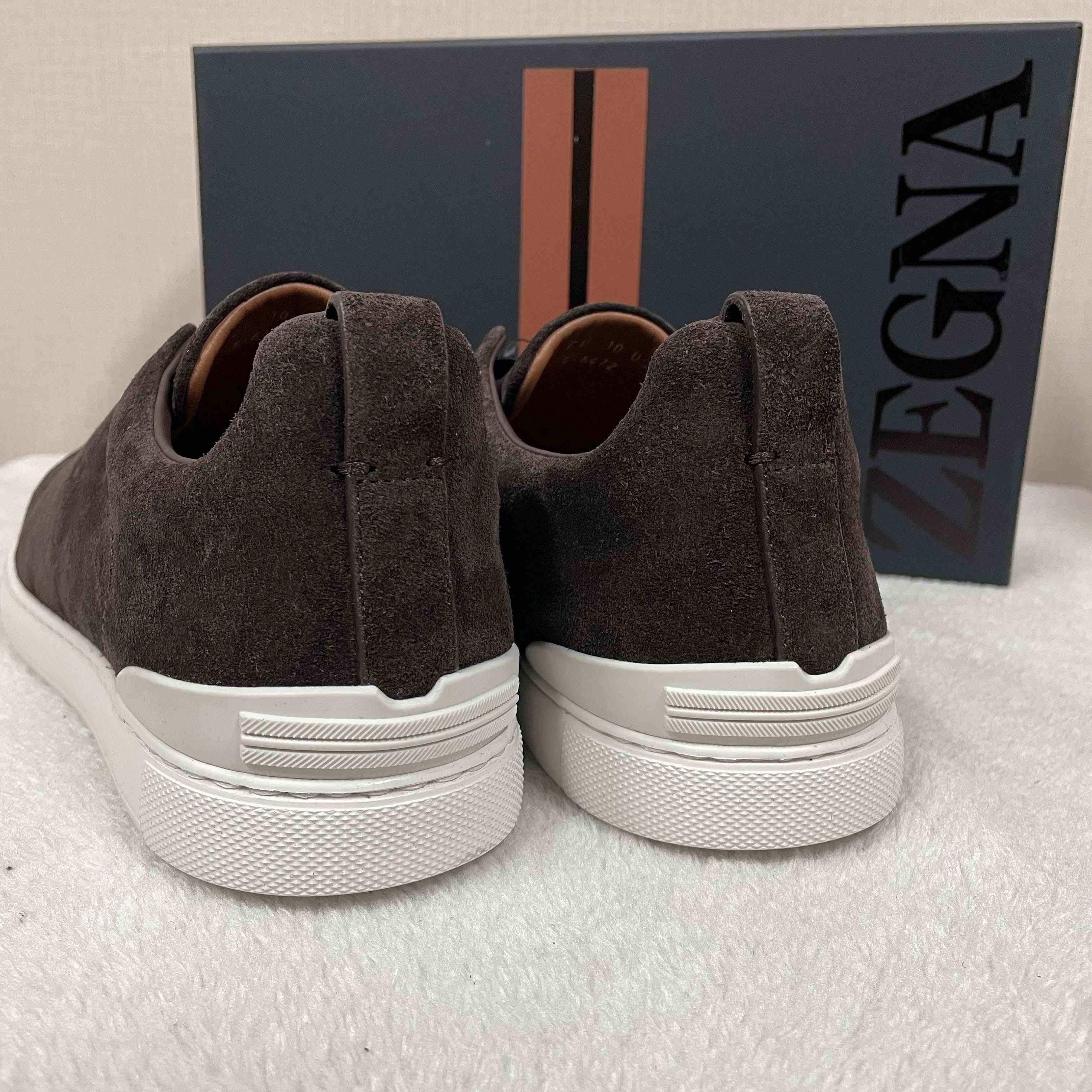 Zegna Utility Blue suede Triple Stitch™ Sneakers - FashionPlug