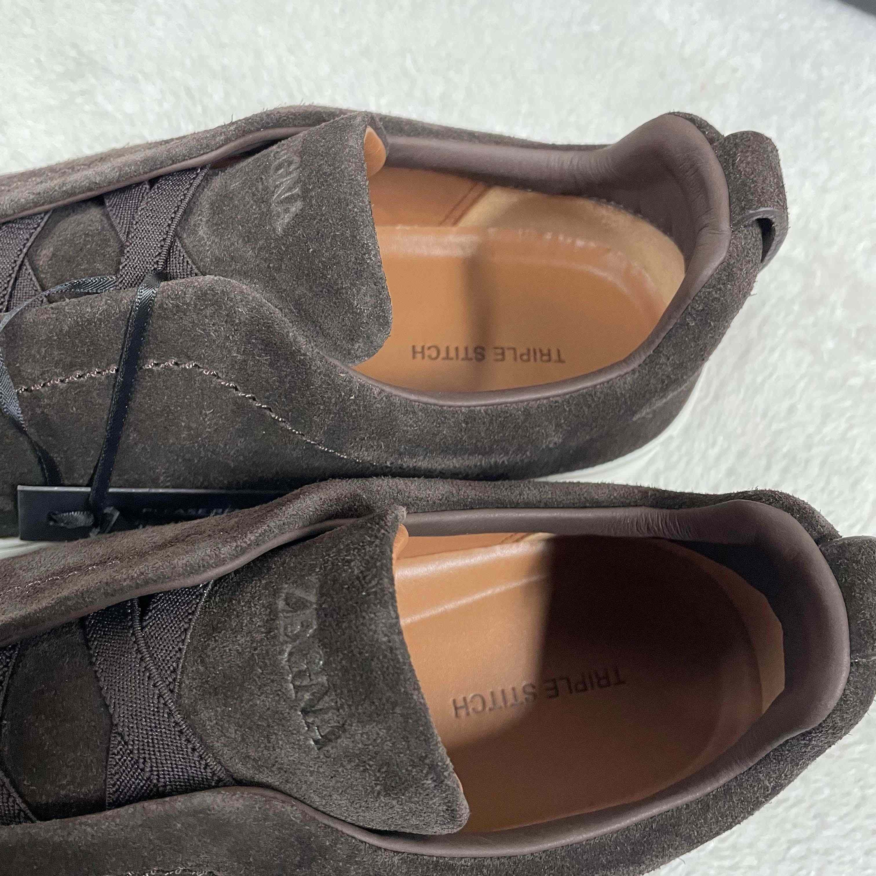 Zegna Utility Blue suede Triple Stitch™ Sneakers - FashionPlug