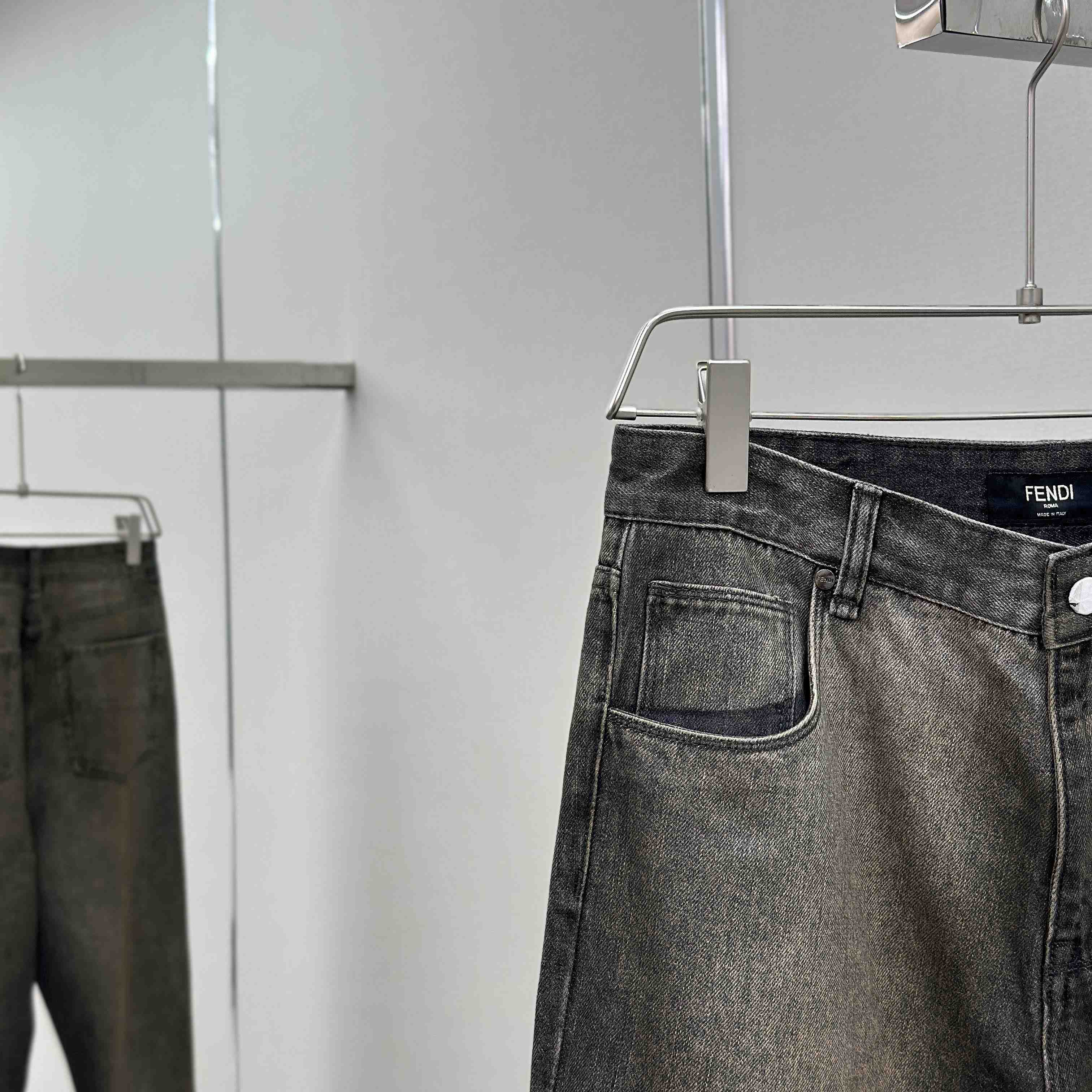 Fendi Grey Overdyed Jeans - FashionPlug