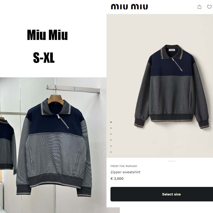 Miu Miu Zipper Sweatshirt - FashionPlug