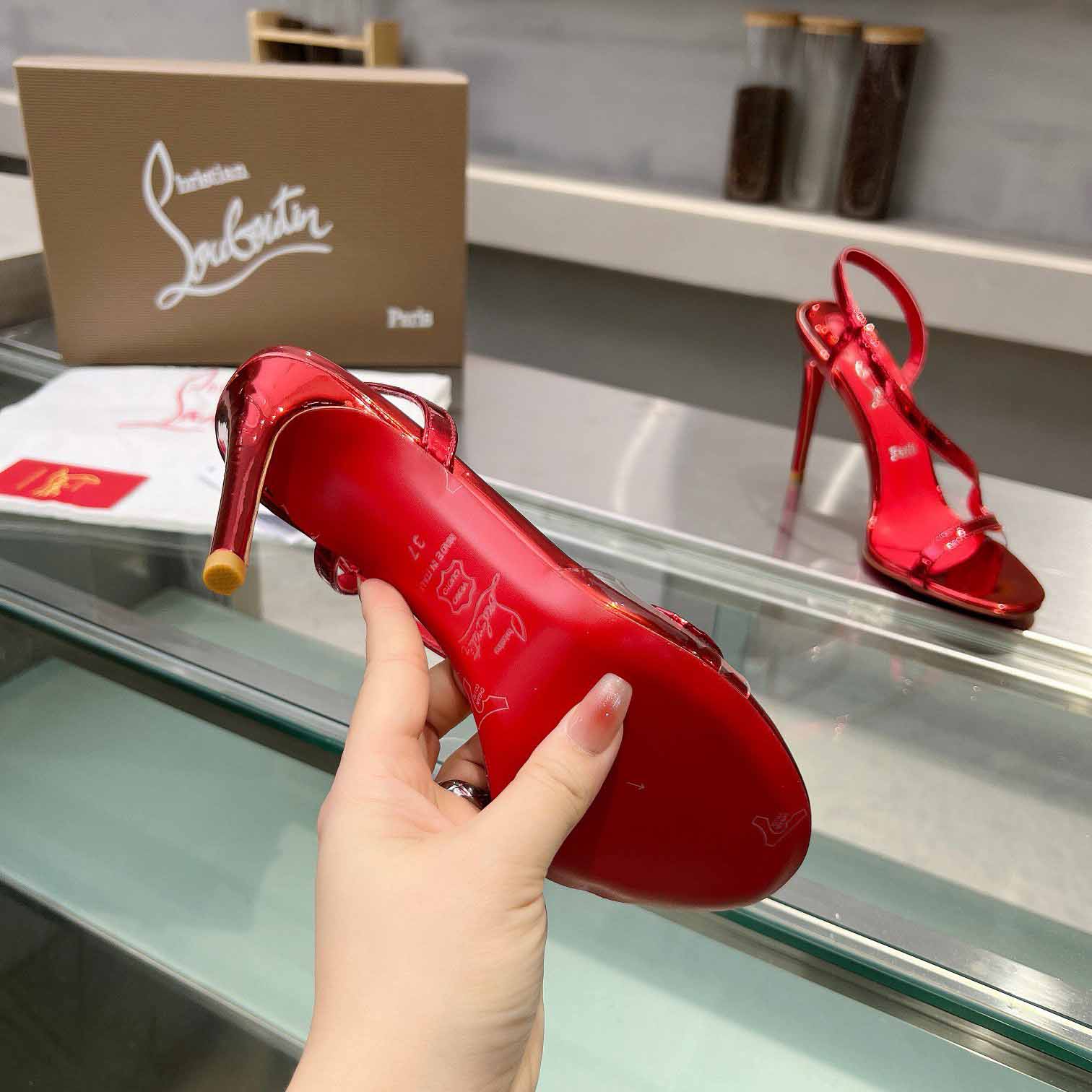 Christian Louboutin Rosalie 100 mm Sandals  - FashionPlug