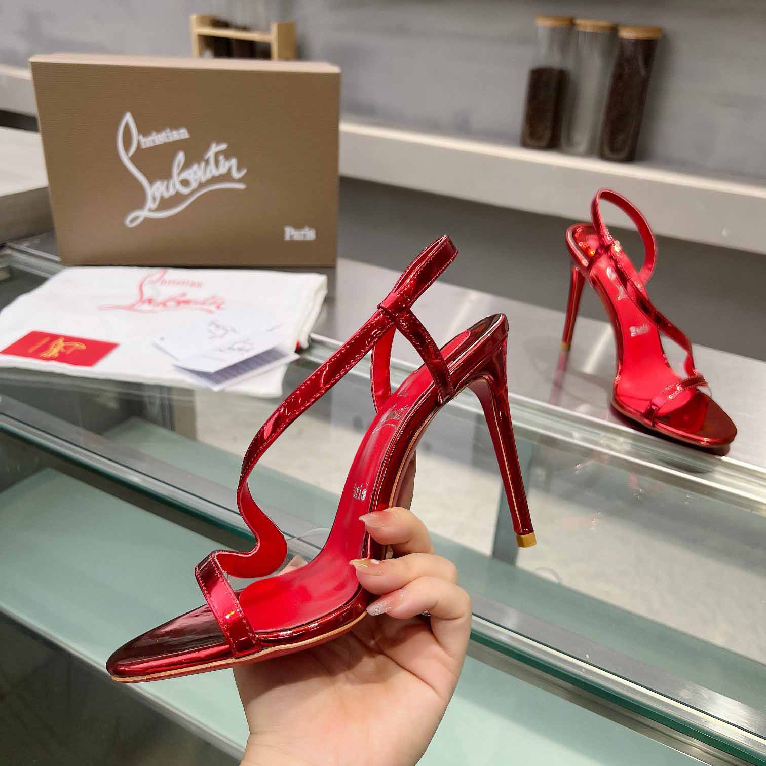 Christian Louboutin Rosalie 100 mm Sandals  - FashionPlug