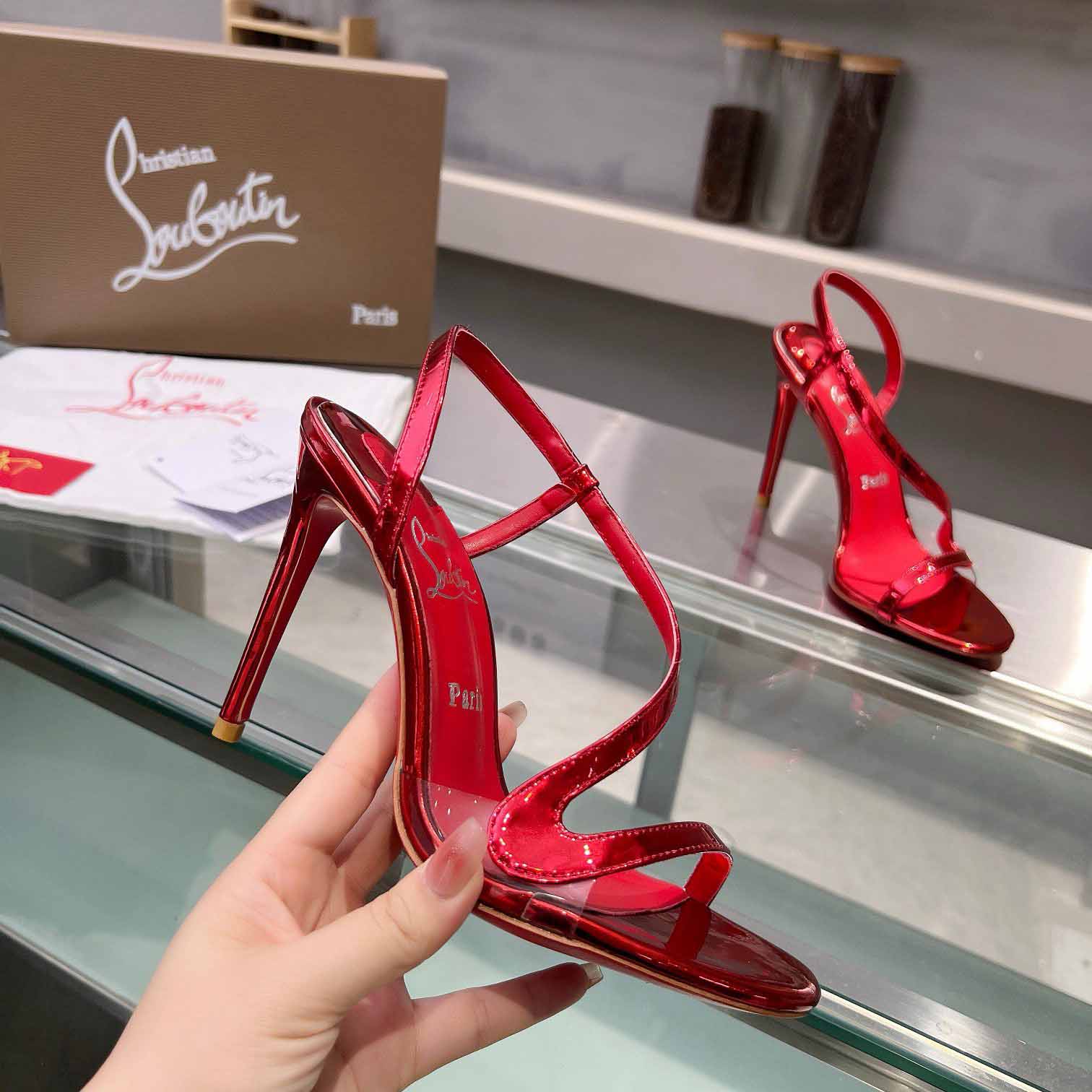Christian Louboutin Rosalie 100 mm Sandals  - FashionPlug