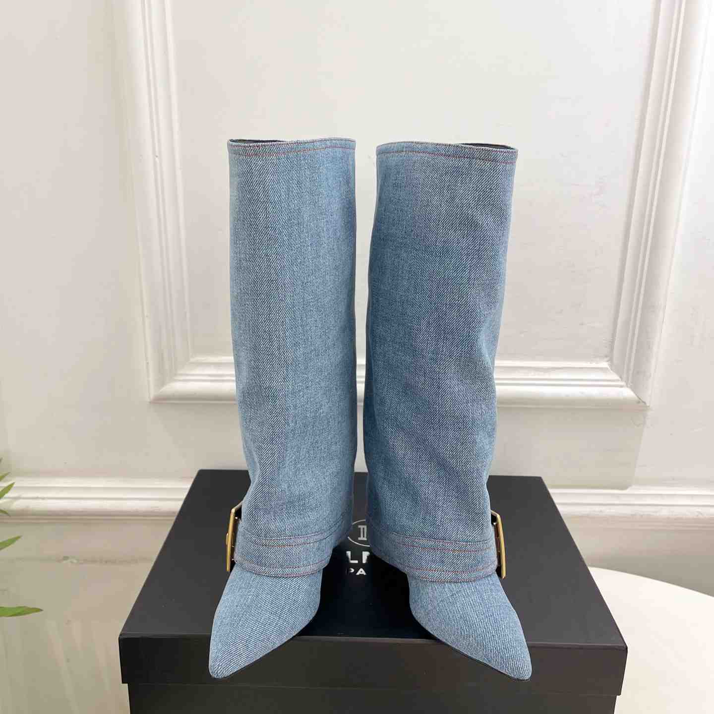 Balmain Anthem Denim Boots - FashionPlug