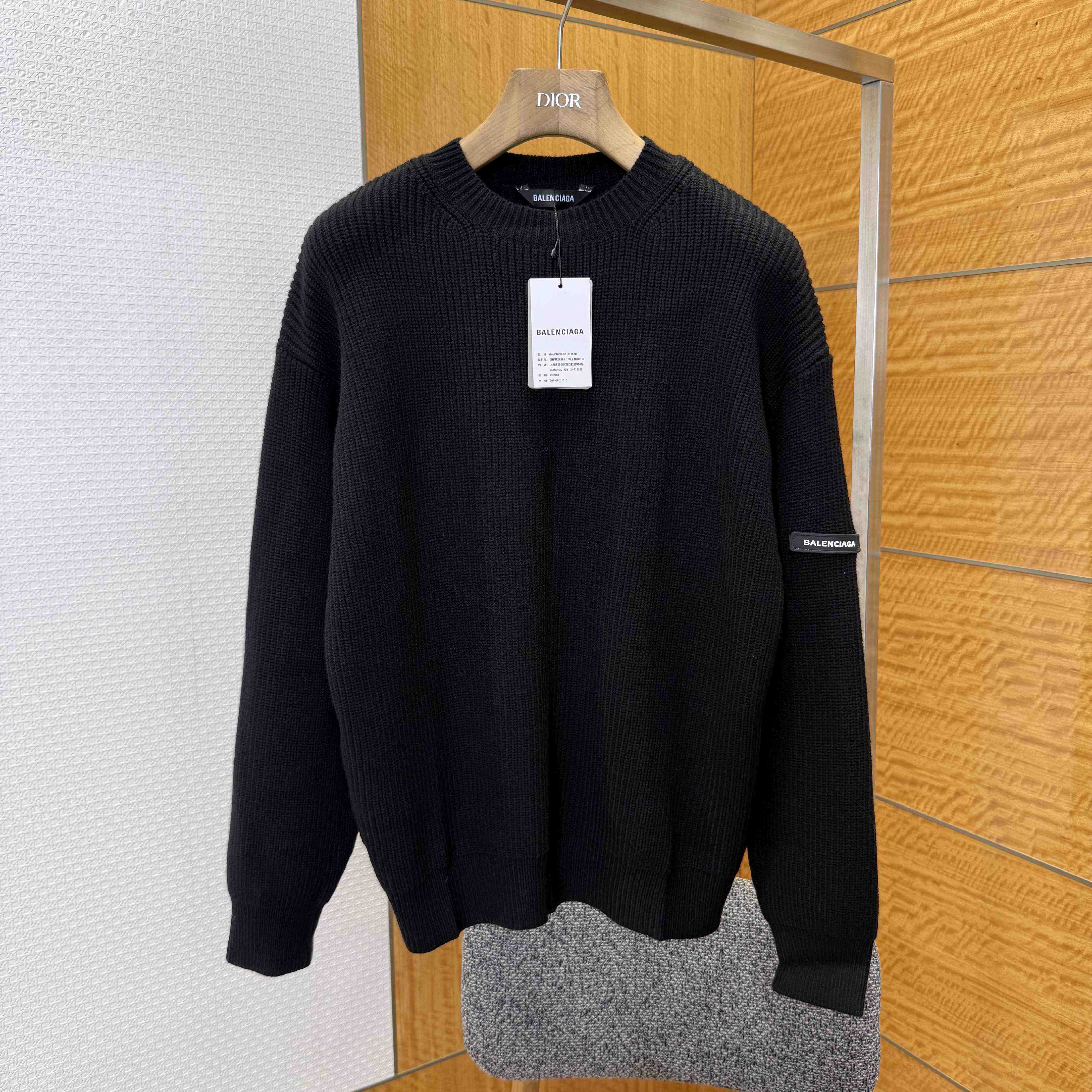 Balenciaga Logo-patch Stretch-wool Jumper - FashionPlug