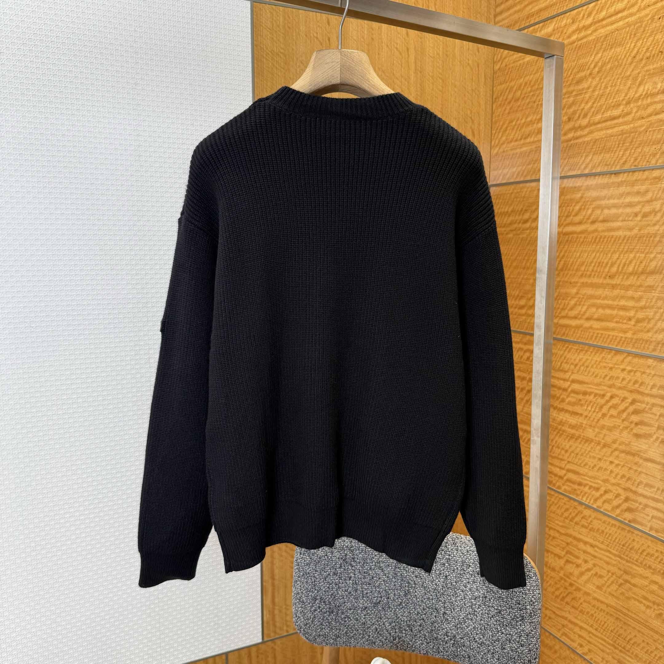 Balenciaga Logo-patch Stretch-wool Jumper - FashionPlug
