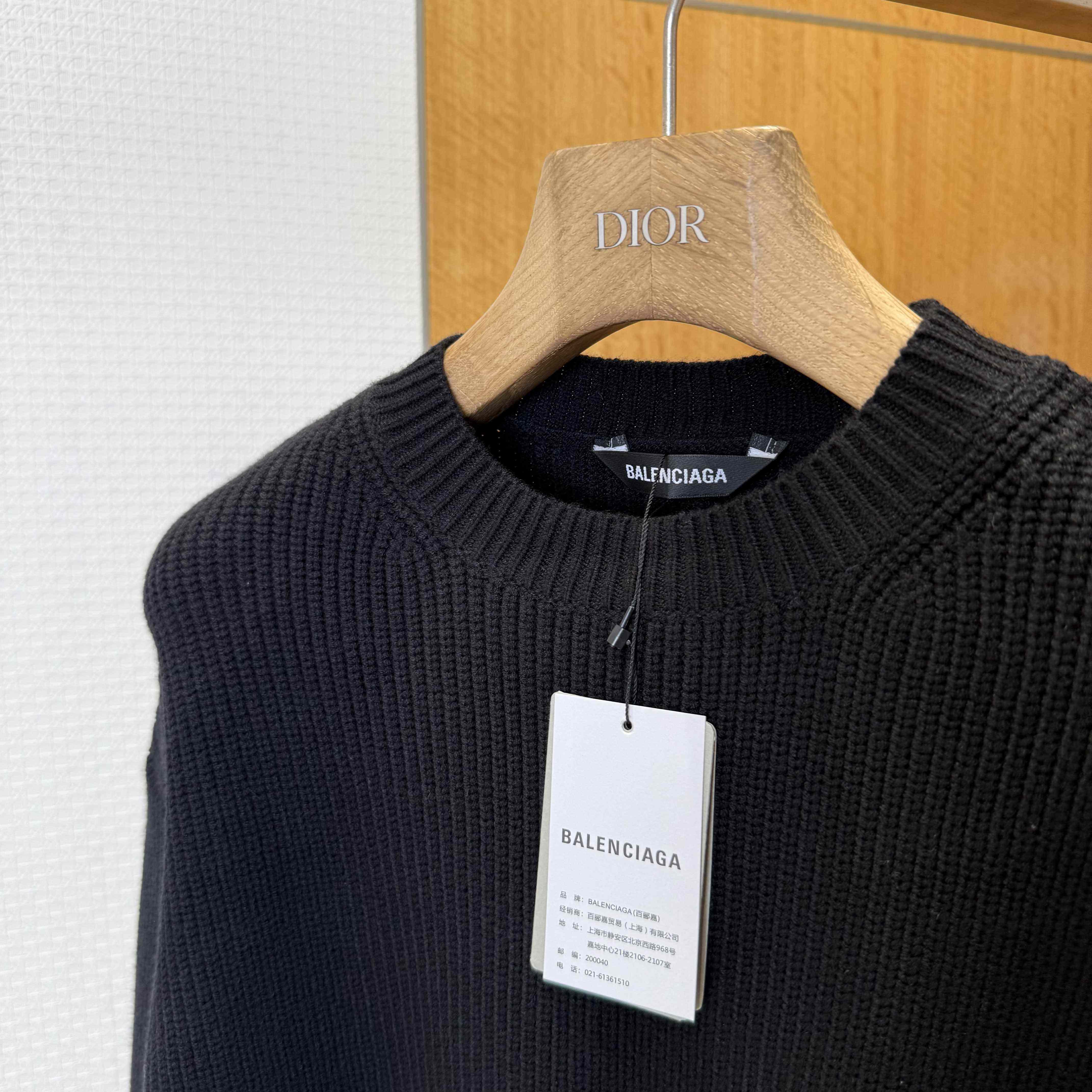 Balenciaga Logo-patch Stretch-wool Jumper - FashionPlug