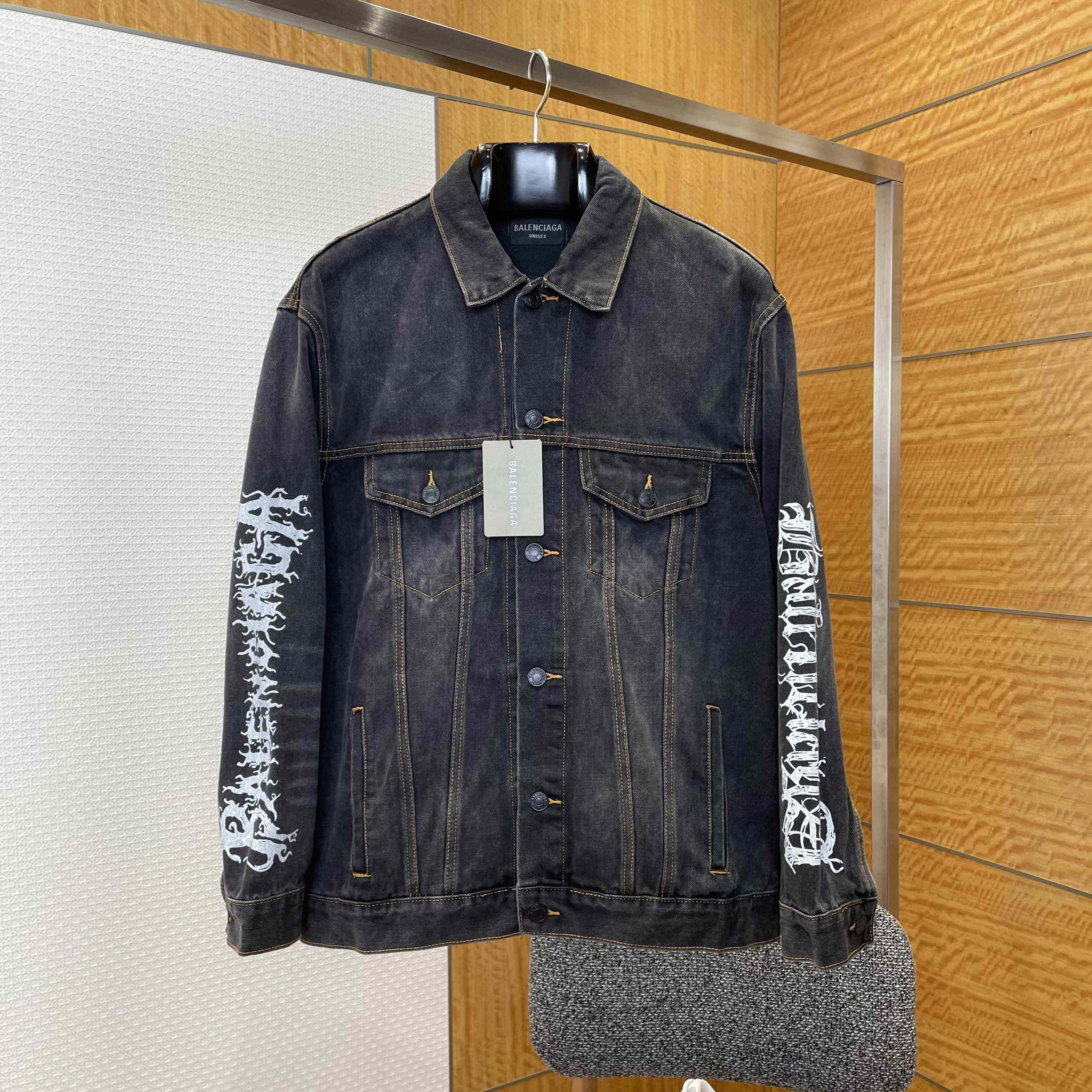 Balenciaga Graffiti Denim Jacket - FashionPlug