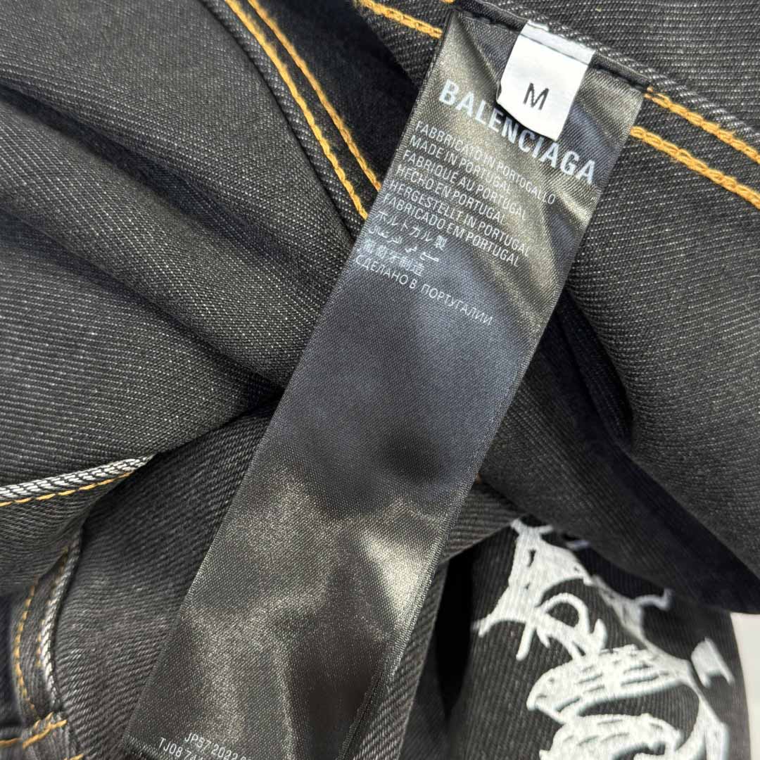 Balenciaga Graffiti Denim Jacket - FashionPlug