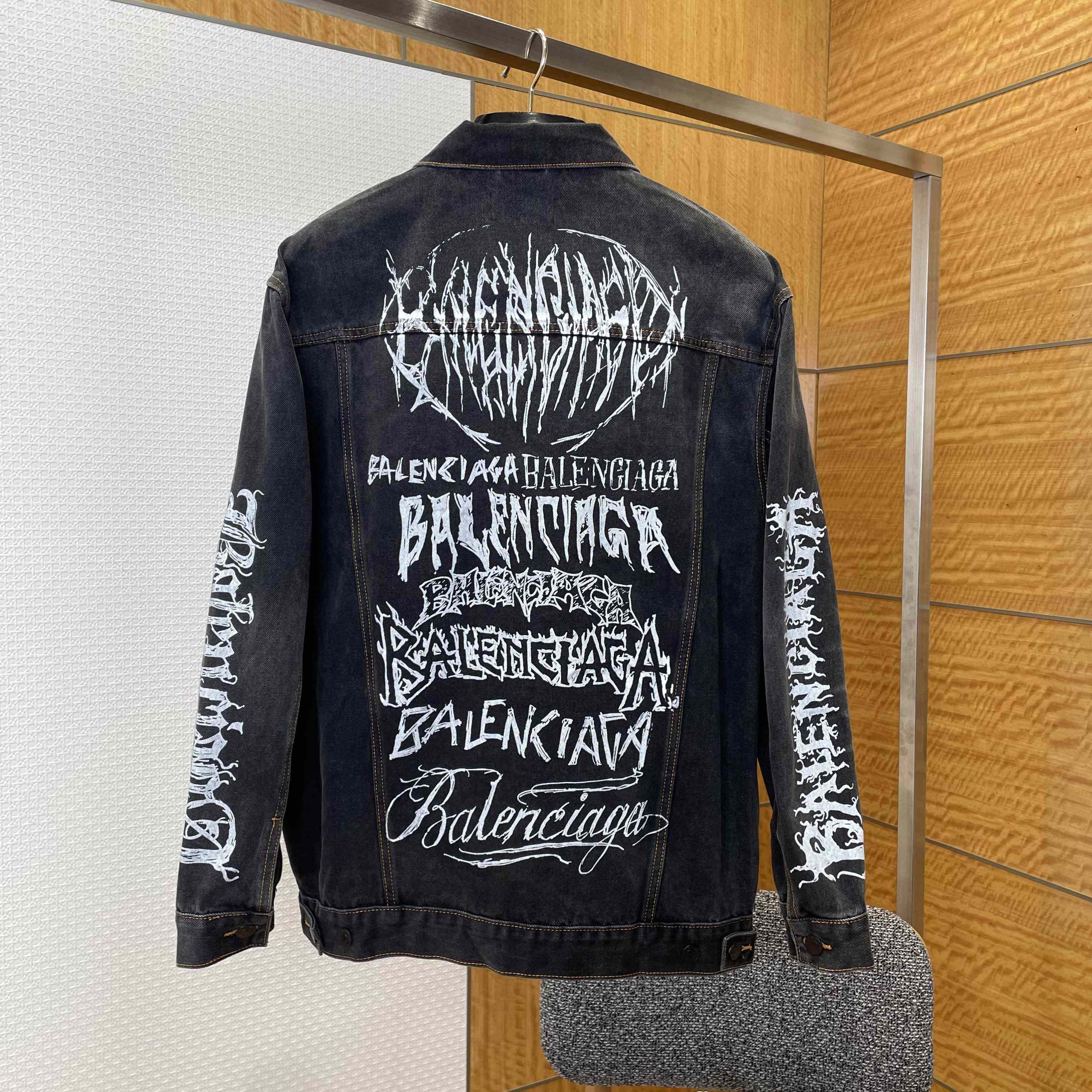 Balenciaga Graffiti Denim Jacket - FashionPlug