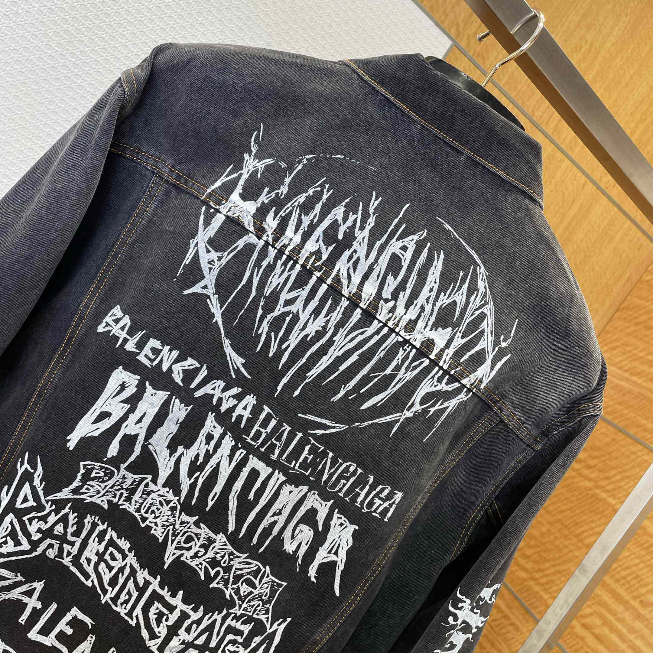 Balenciaga Graffiti Denim Jacket - FashionPlug