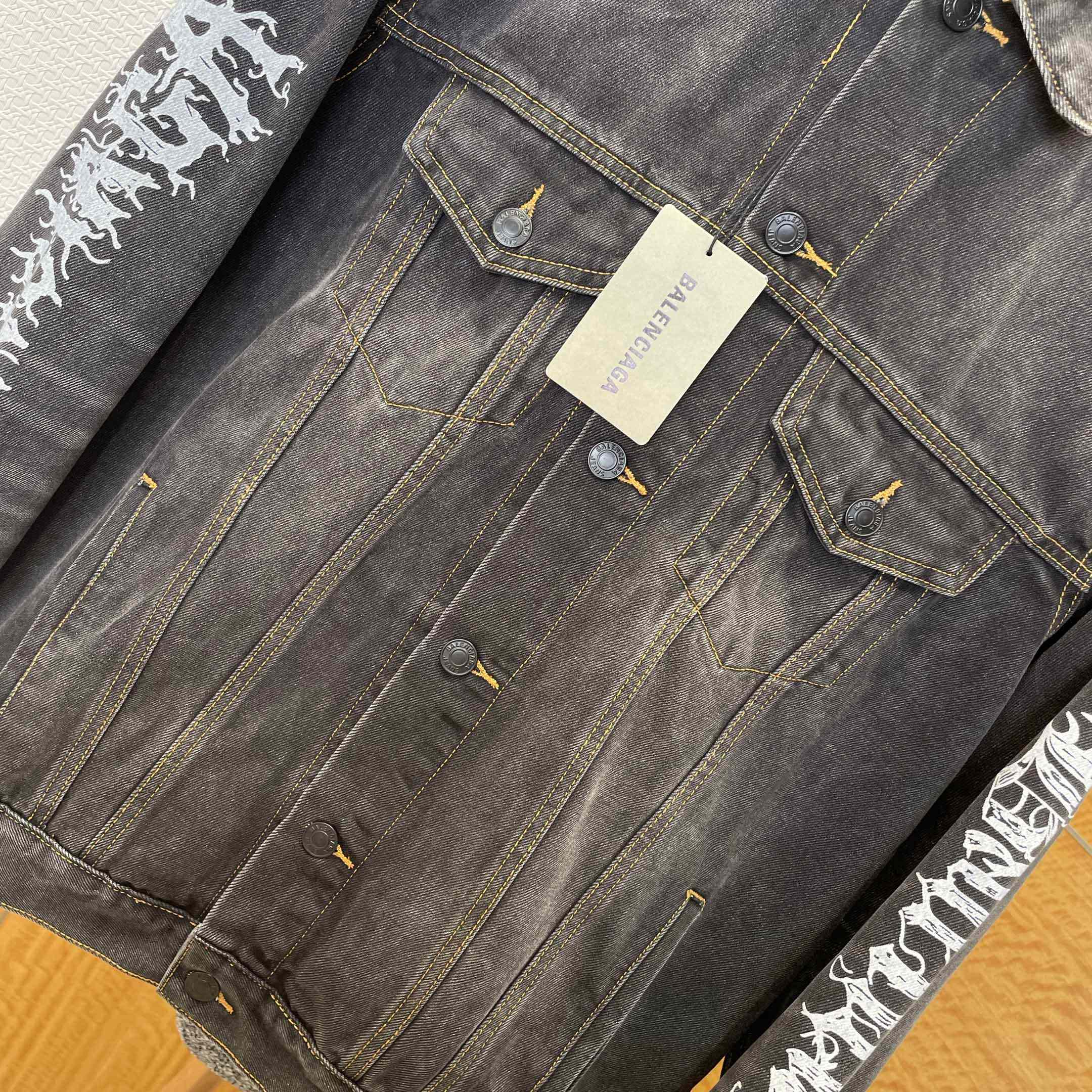 Balenciaga Graffiti Denim Jacket - FashionPlug