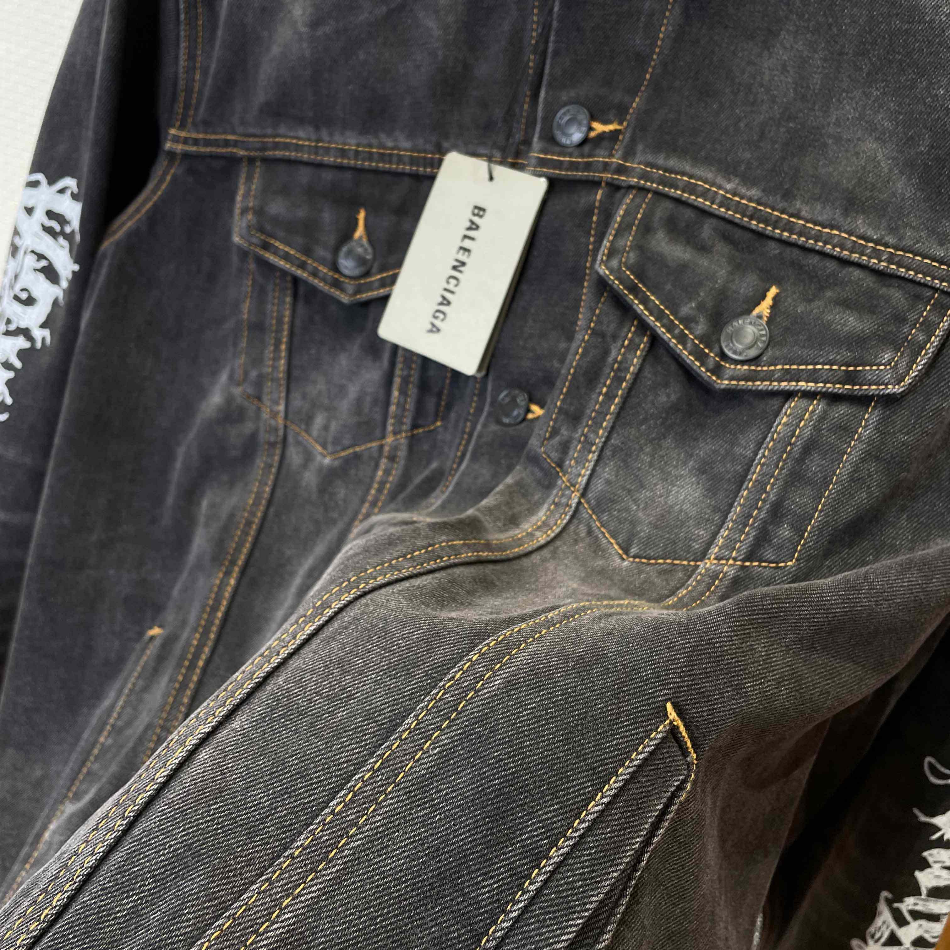 Balenciaga Graffiti Denim Jacket - FashionPlug