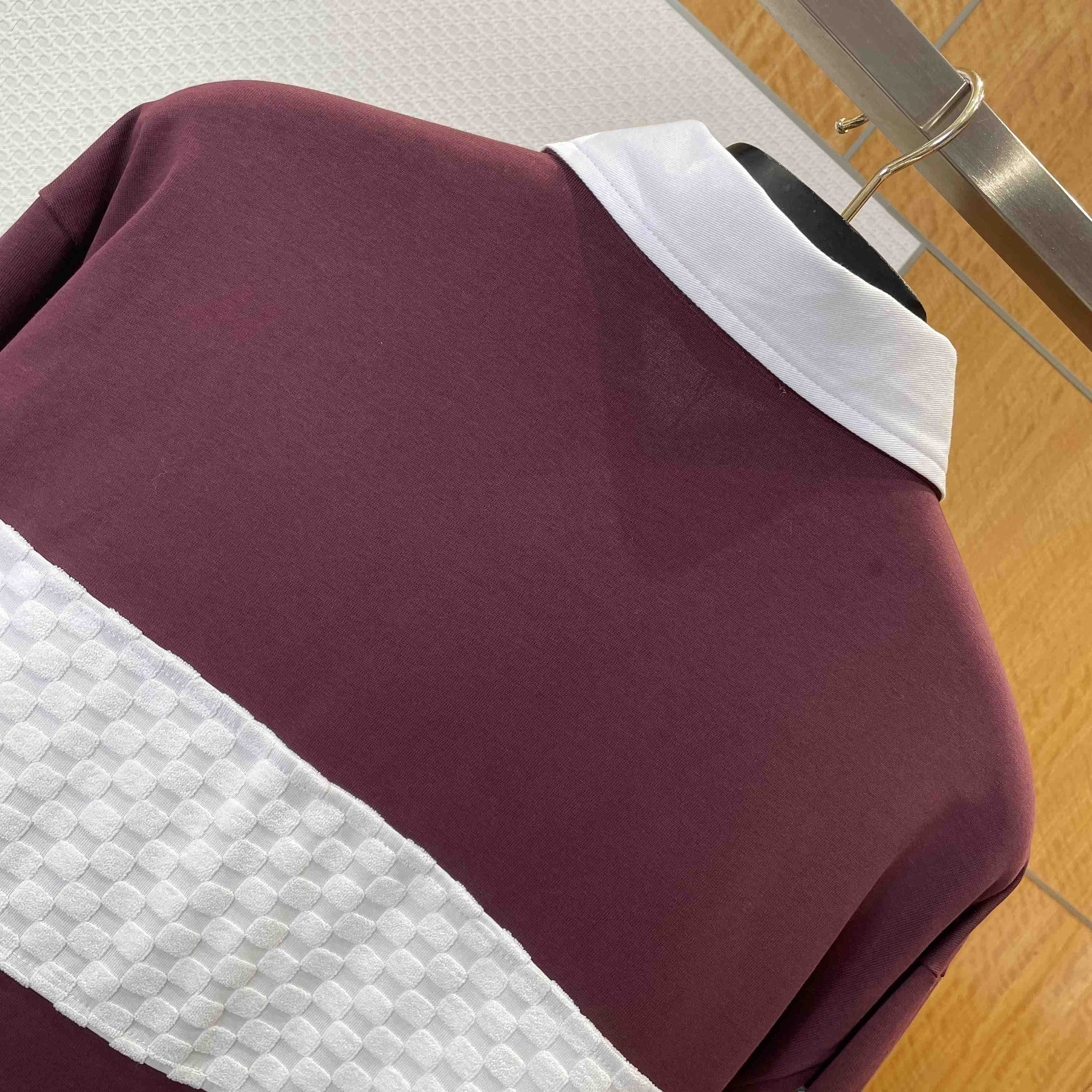 Louis Vuitton Damier Striped Long-Sleeved Polo Shirt   1AIKBY - FashionPlug
