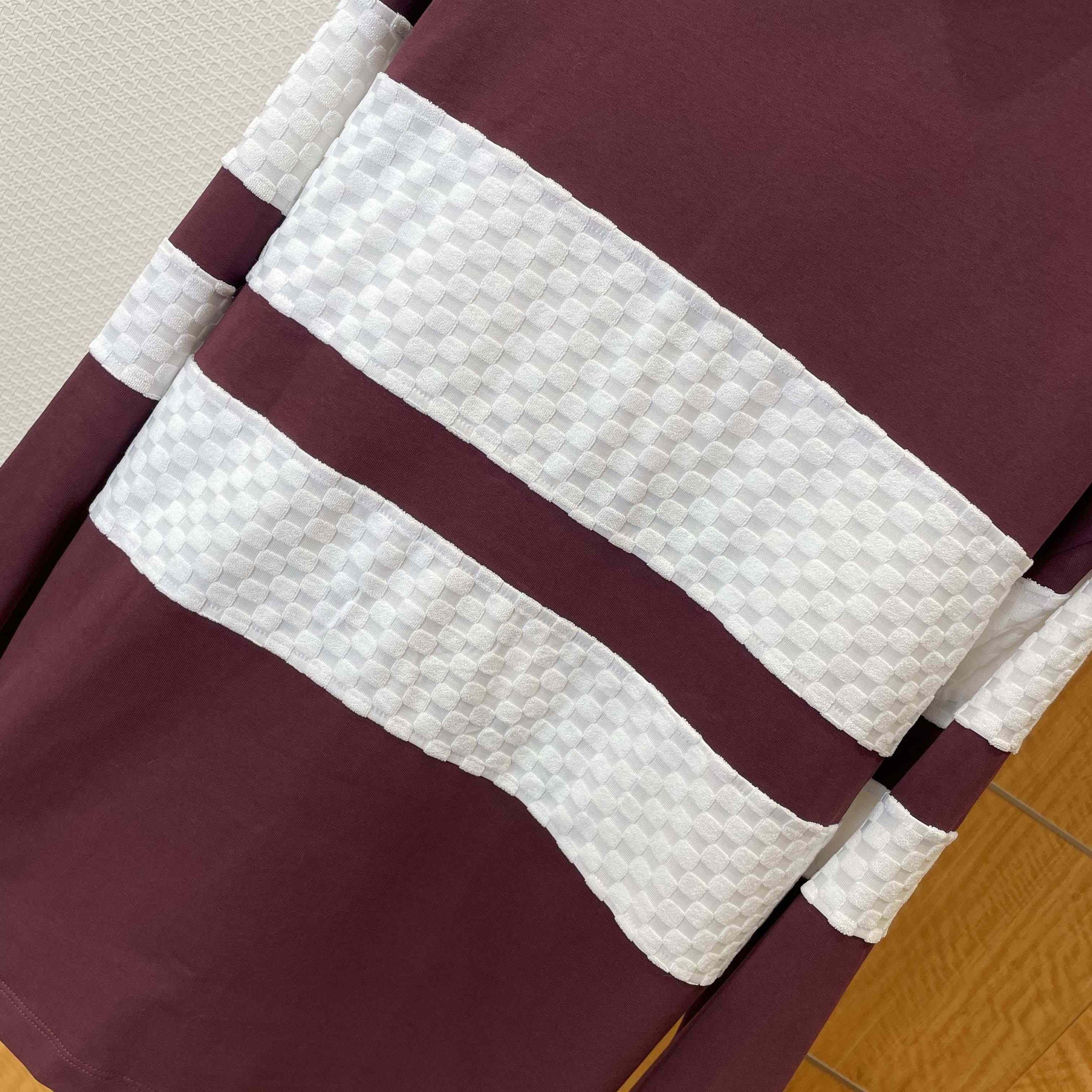 Louis Vuitton Damier Striped Long-Sleeved Polo Shirt   1AIKBY - FashionPlug