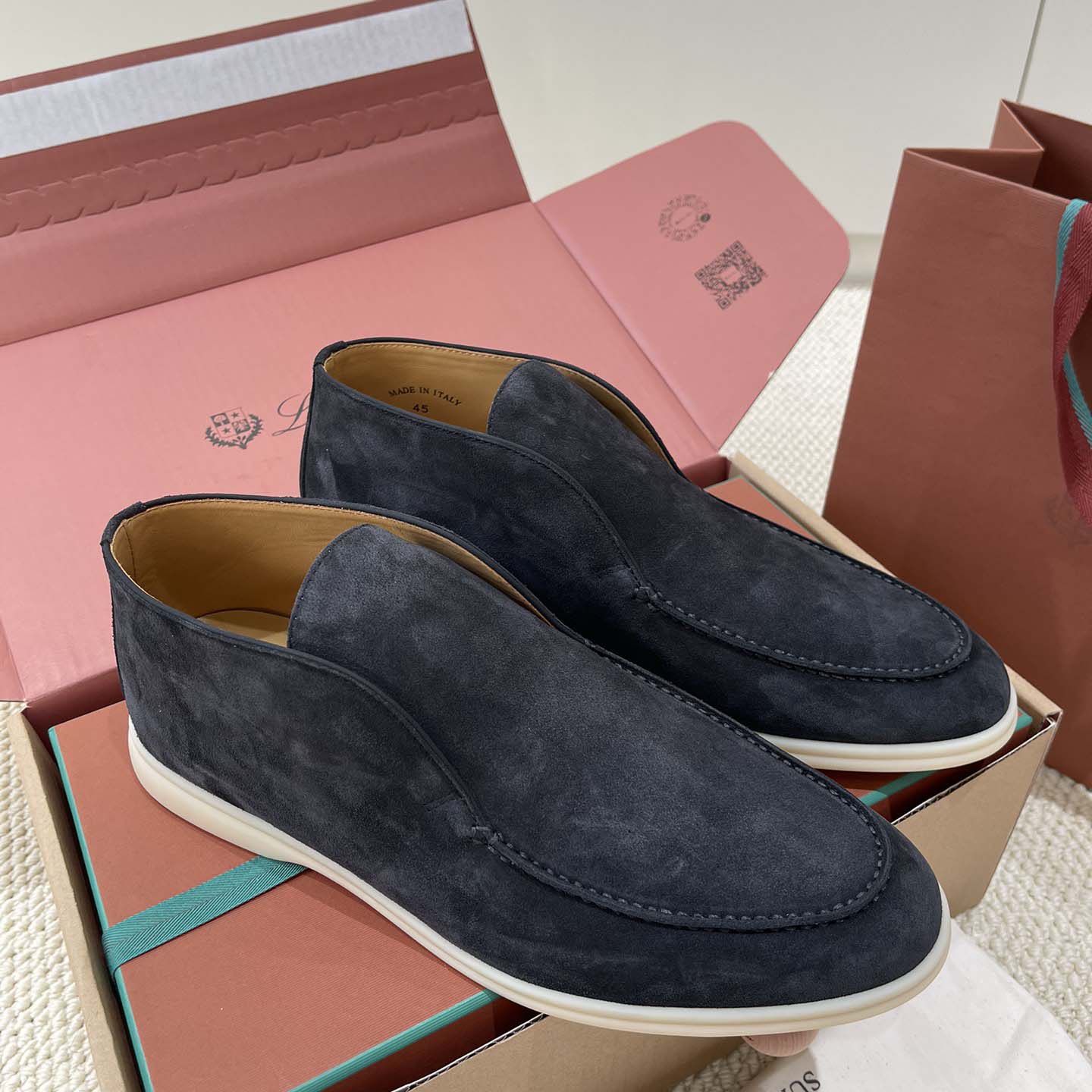Loro Piana White Sole Summer Walk Loafers - FashionPlug