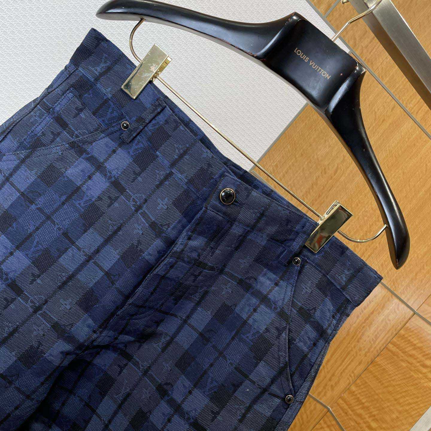 Louis Vuitton Monogram Tartan Denim Pants   1AIJUQ - FashionPlug