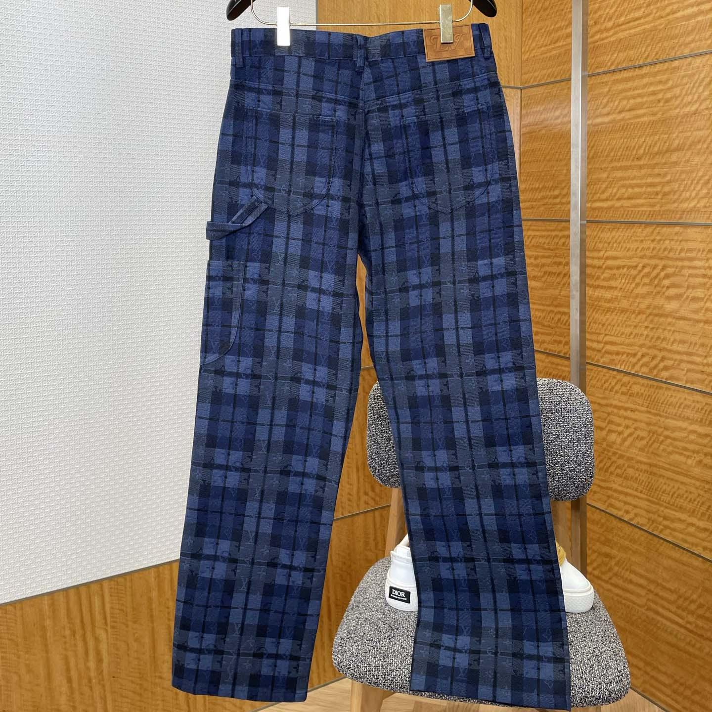 Louis Vuitton Monogram Tartan Denim Pants   1AIJUQ - FashionPlug