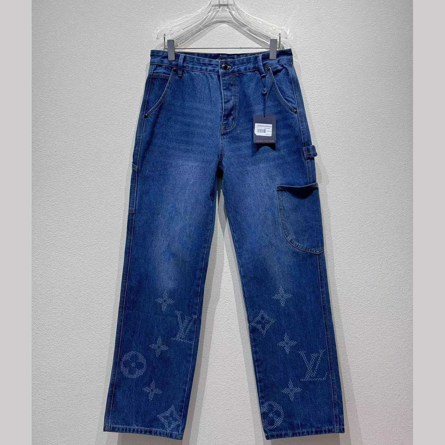 Louis Vuitton Monogram Denim Workwear Pants   1AIJUF - FashionPlug
