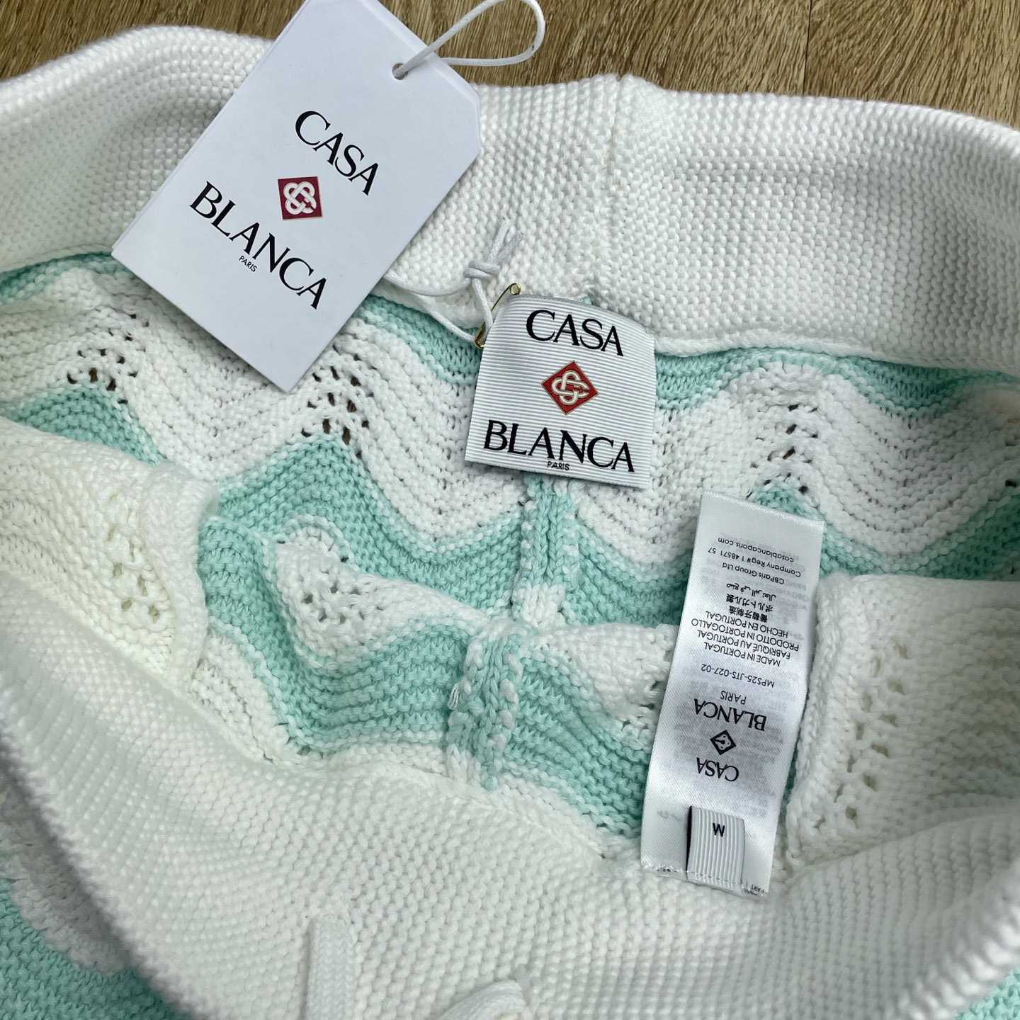 Casablanca Gradient Wave Cotton Crochet Shorts   D0111 - FashionPlug