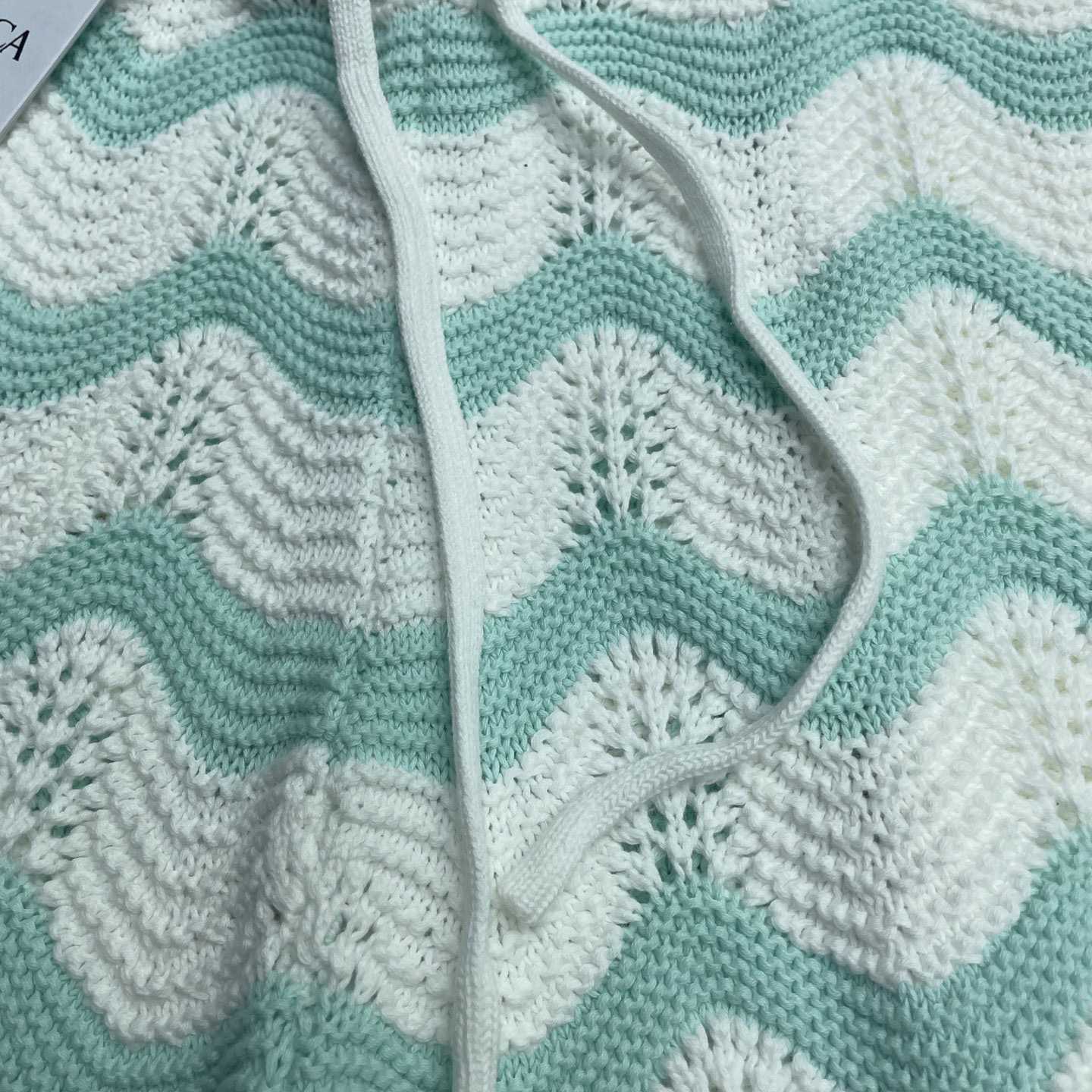 Casablanca Gradient Wave Cotton Crochet Shorts   D0111 - FashionPlug