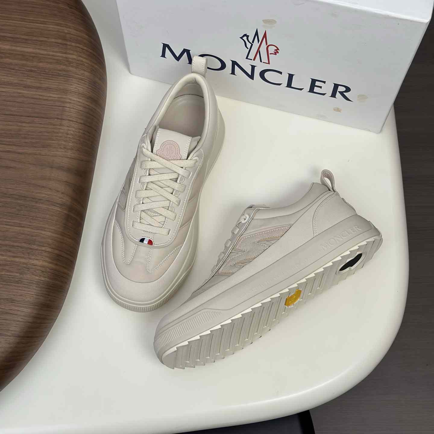 Moncler Men's White Altive Nubuck Suede Sneakers - FashionPlug