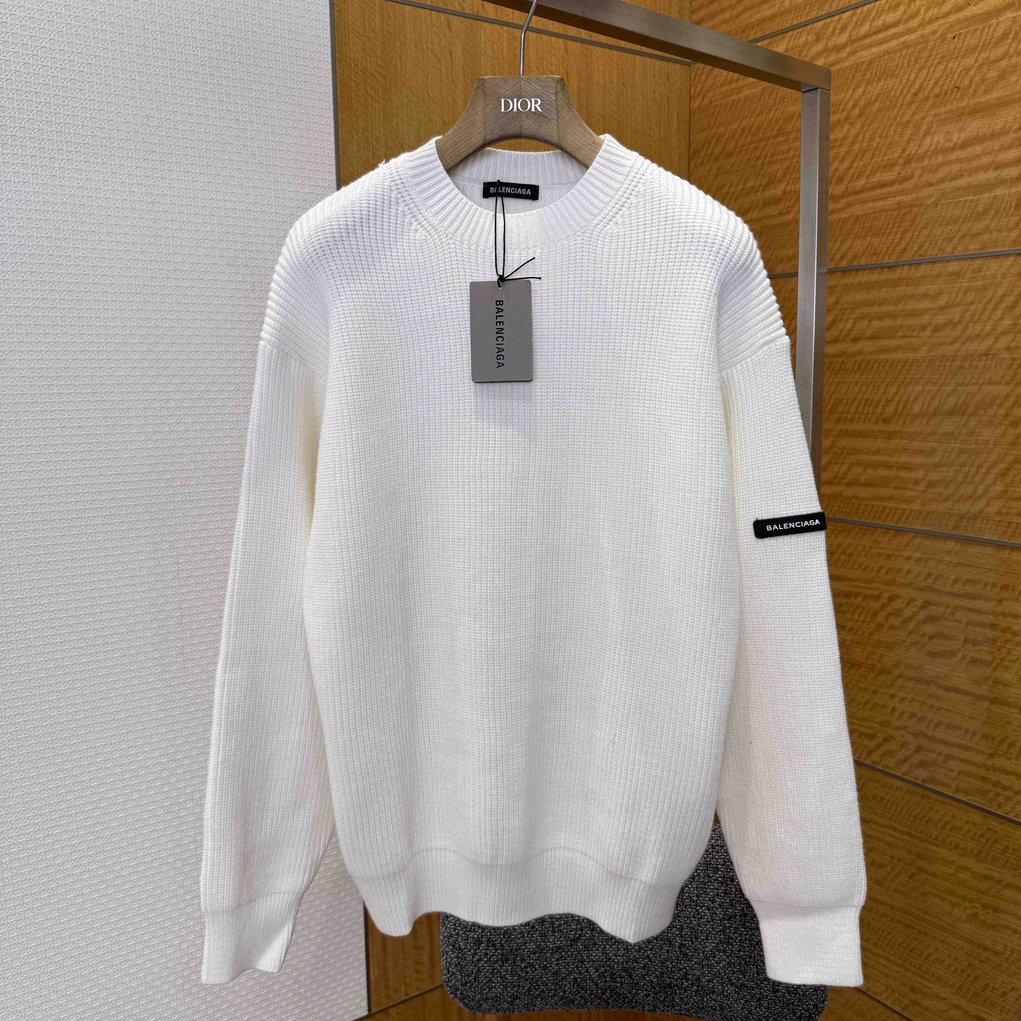 Balenciaga Logo-patch Stretch-wool Jumper - FashionPlug