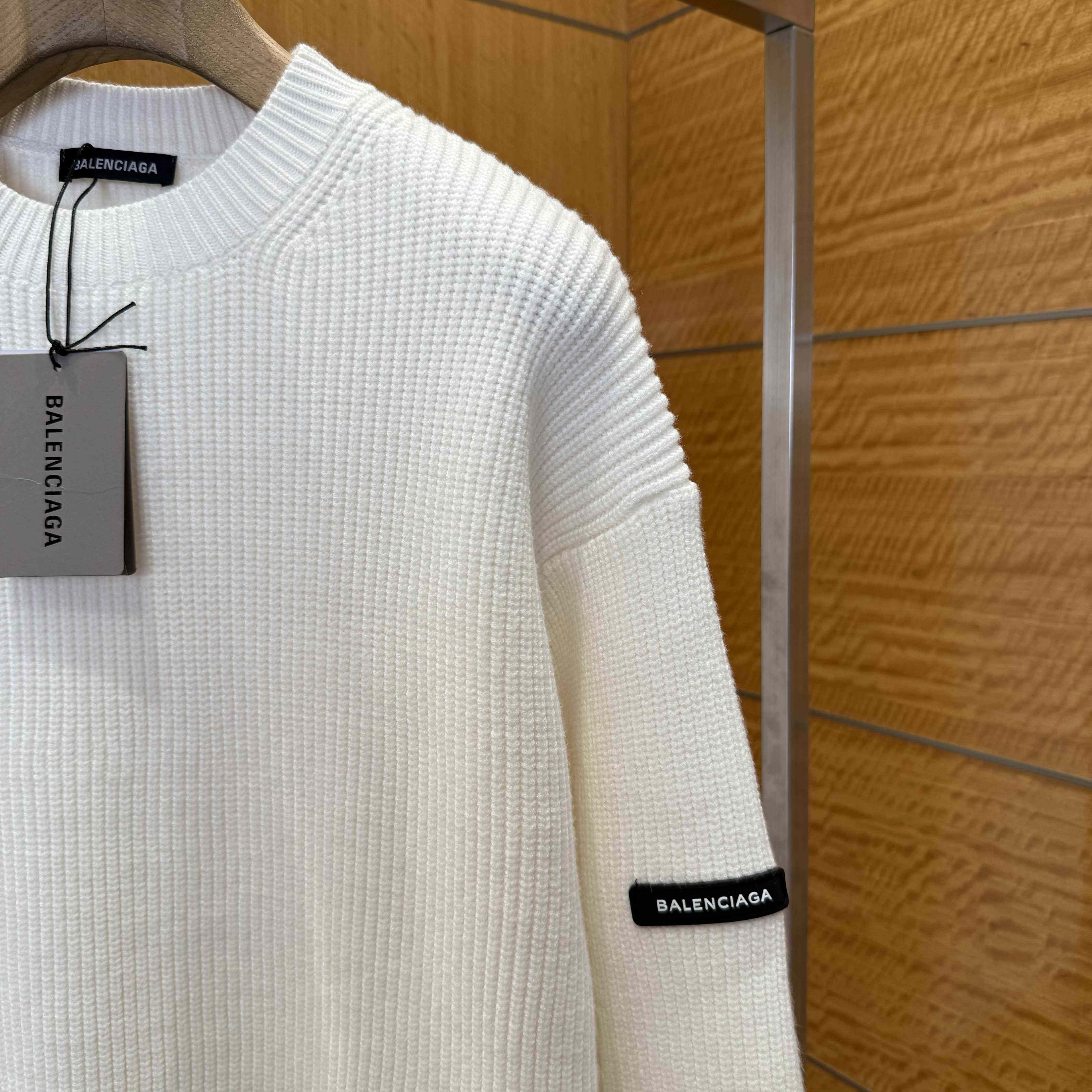 Balenciaga Logo-patch Stretch-wool Jumper - FashionPlug