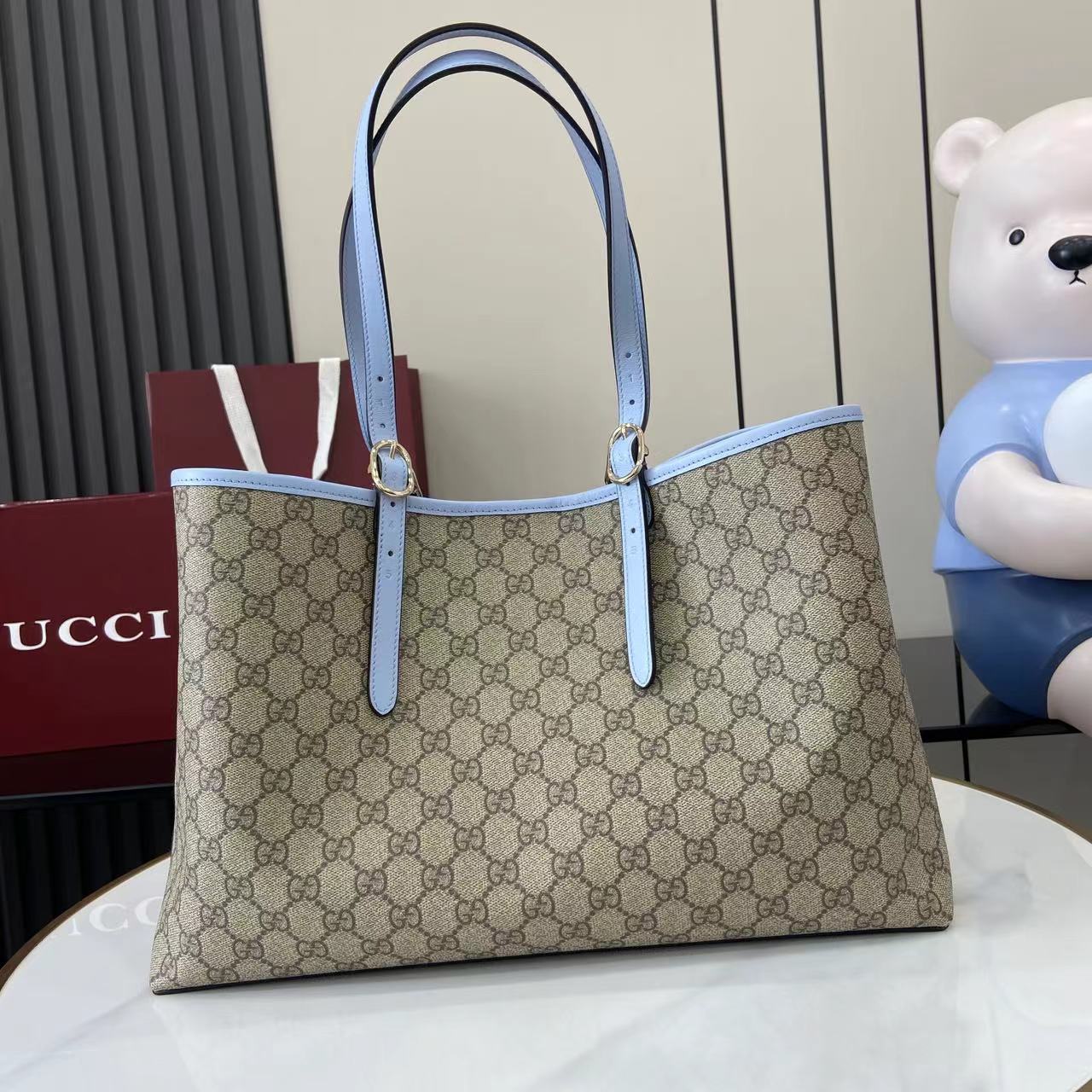 Gucci GG Emblem Large Tote Bag - FashionPlug