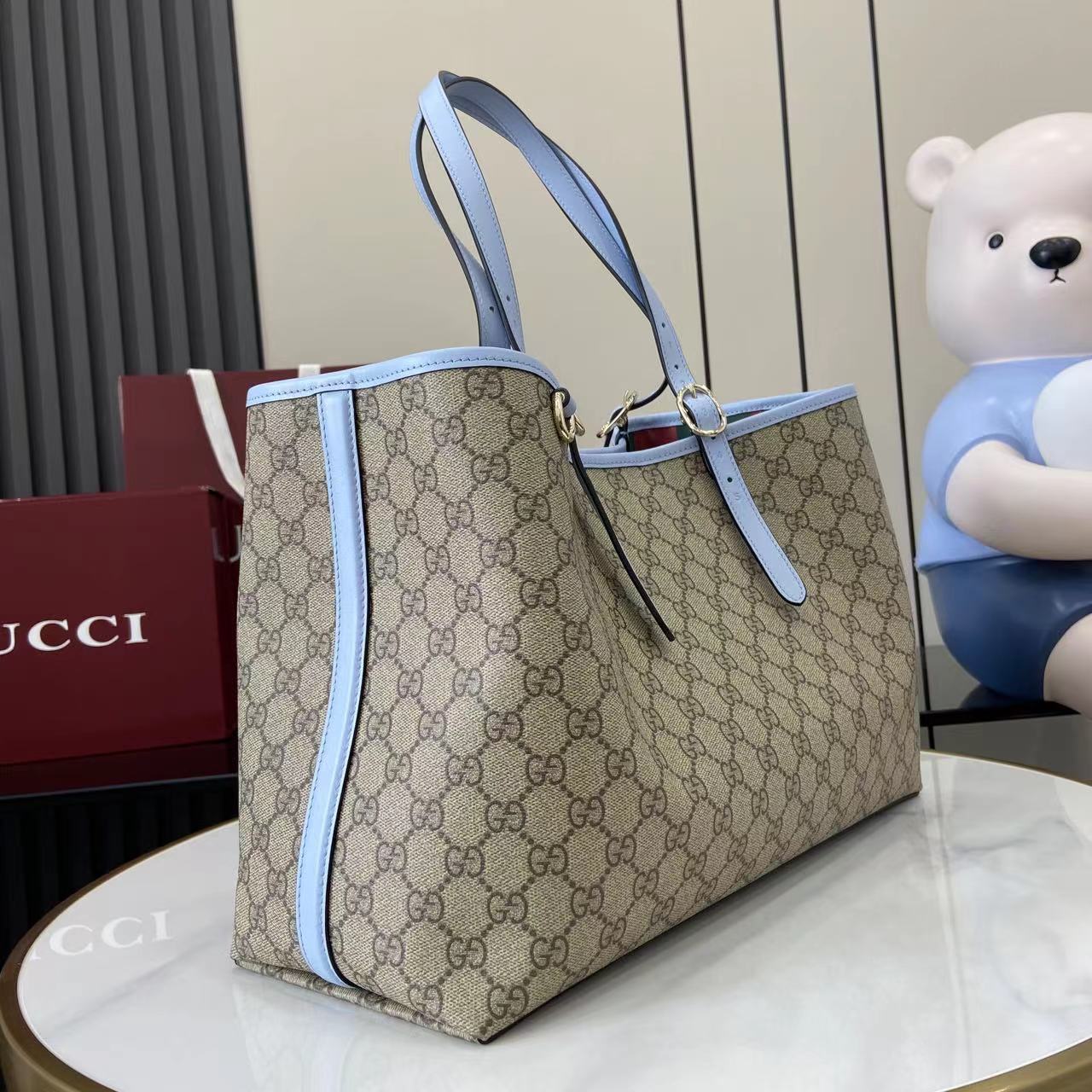 Gucci GG Emblem Large Tote Bag - FashionPlug