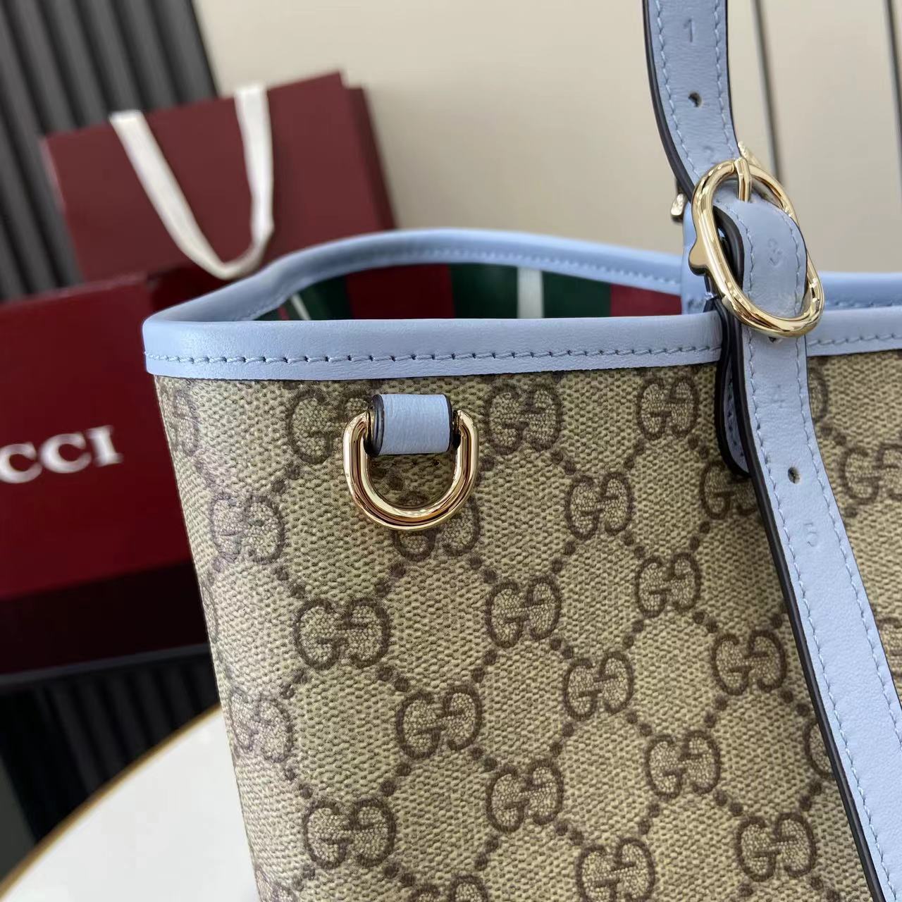 Gucci GG Emblem Large Tote Bag - FashionPlug