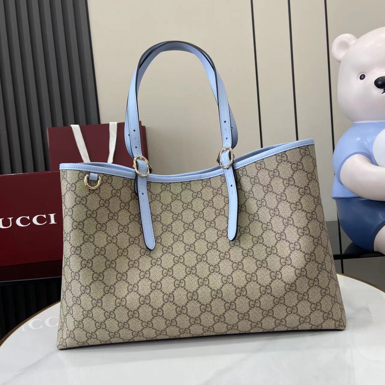 Gucci GG Emblem Large Tote Bag - FashionPlug