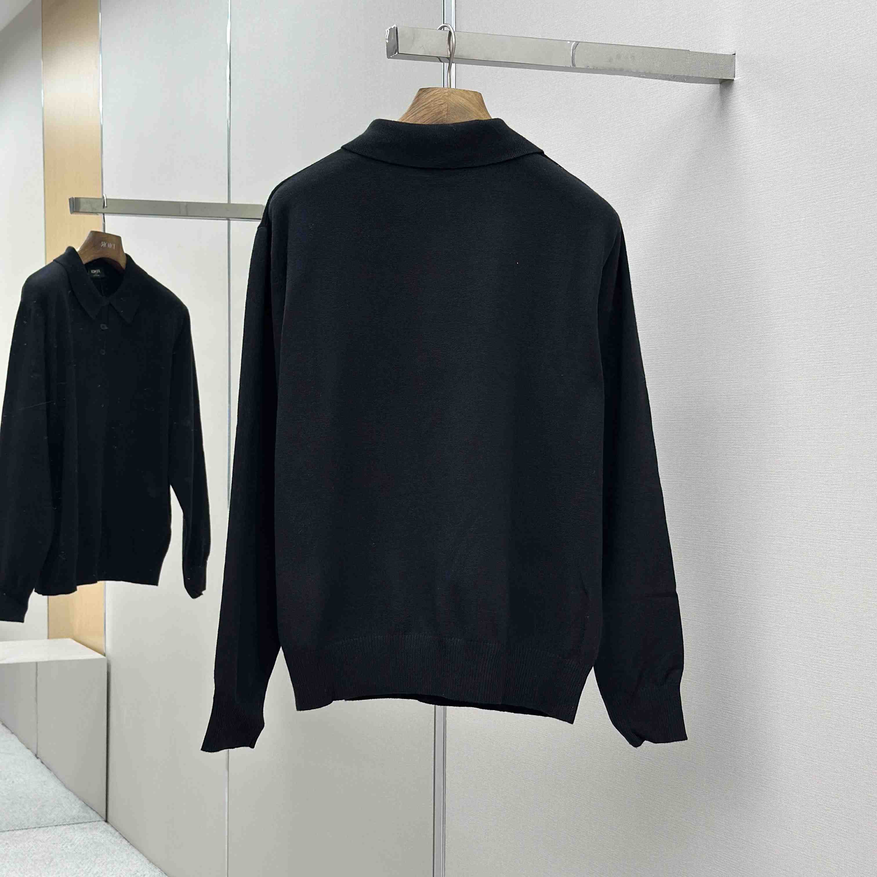 Fendi Black Wool Polo Shirt - FashionPlug