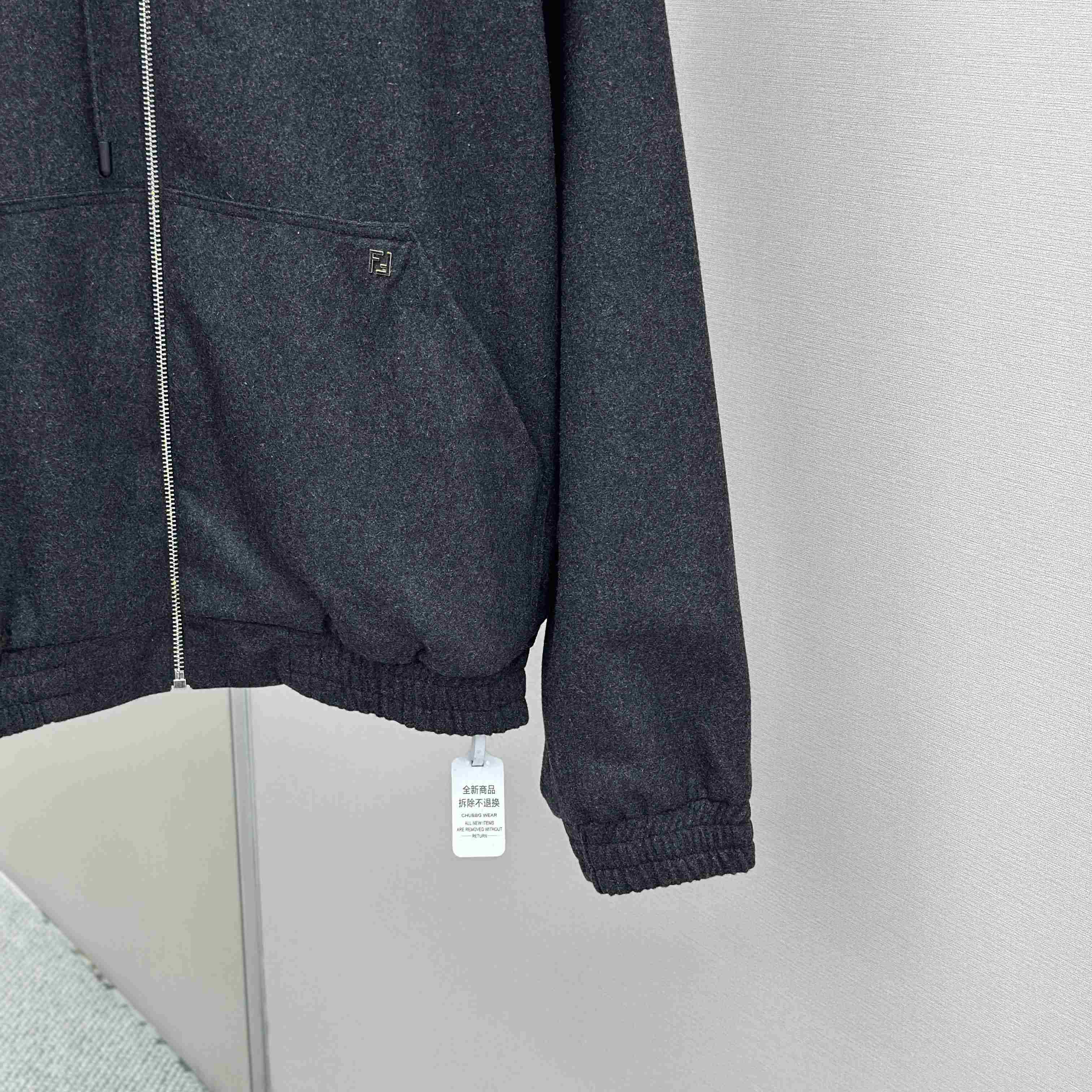 Fendi Dark Grey Cashmere Sweatshirt - FashionPlug