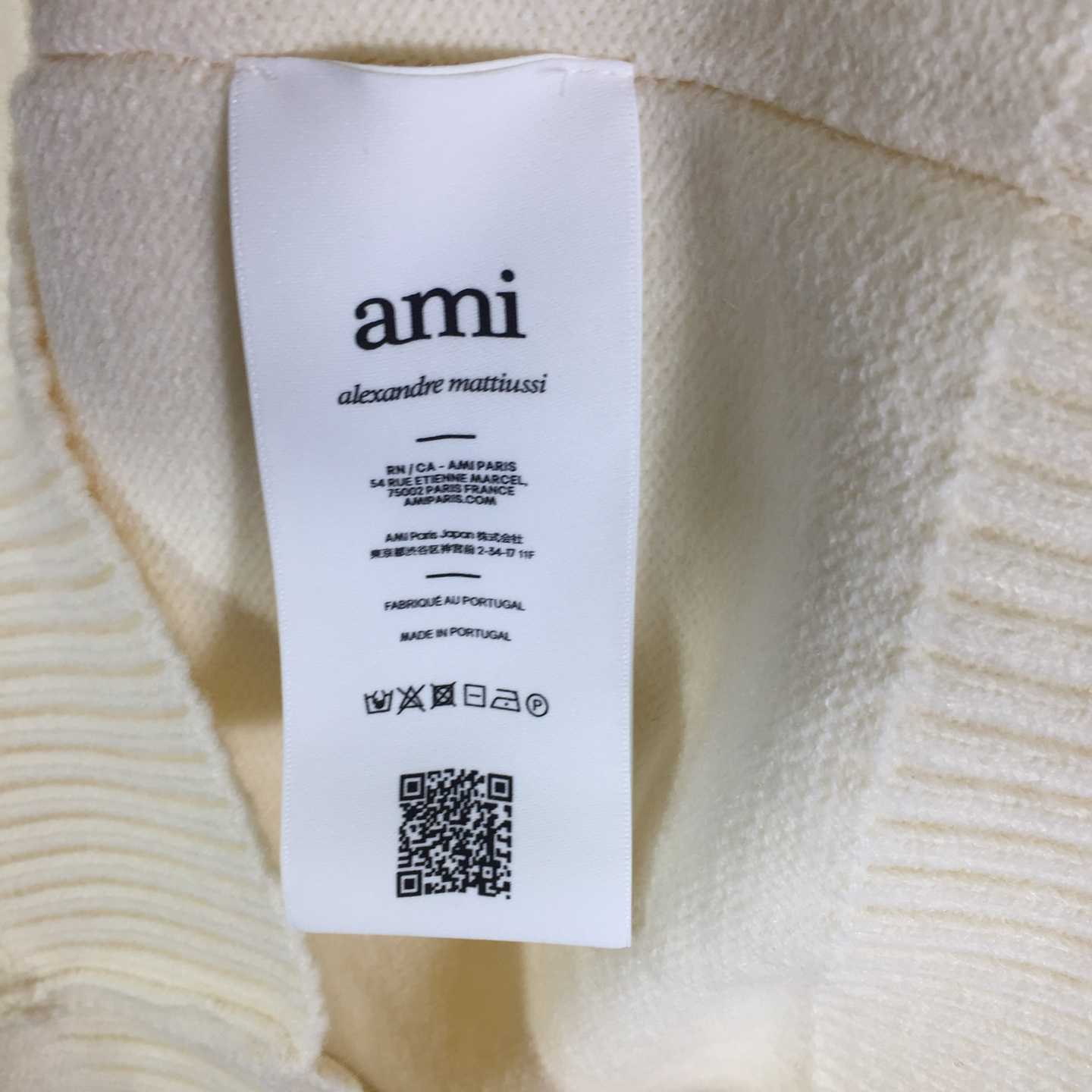 AMI Paris Ami De Coeur Wool Cardigan - FashionPlug
