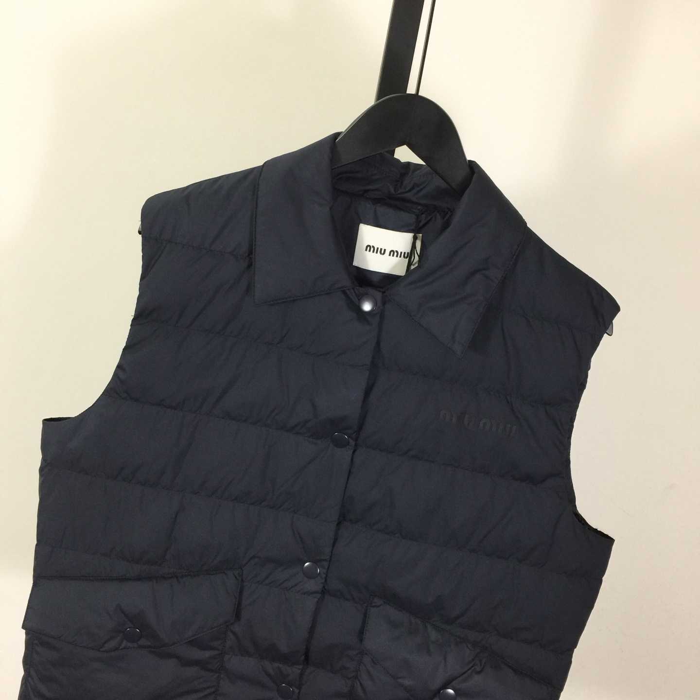 Miu Miu Technical Pongé Down Vest - FashionPlug