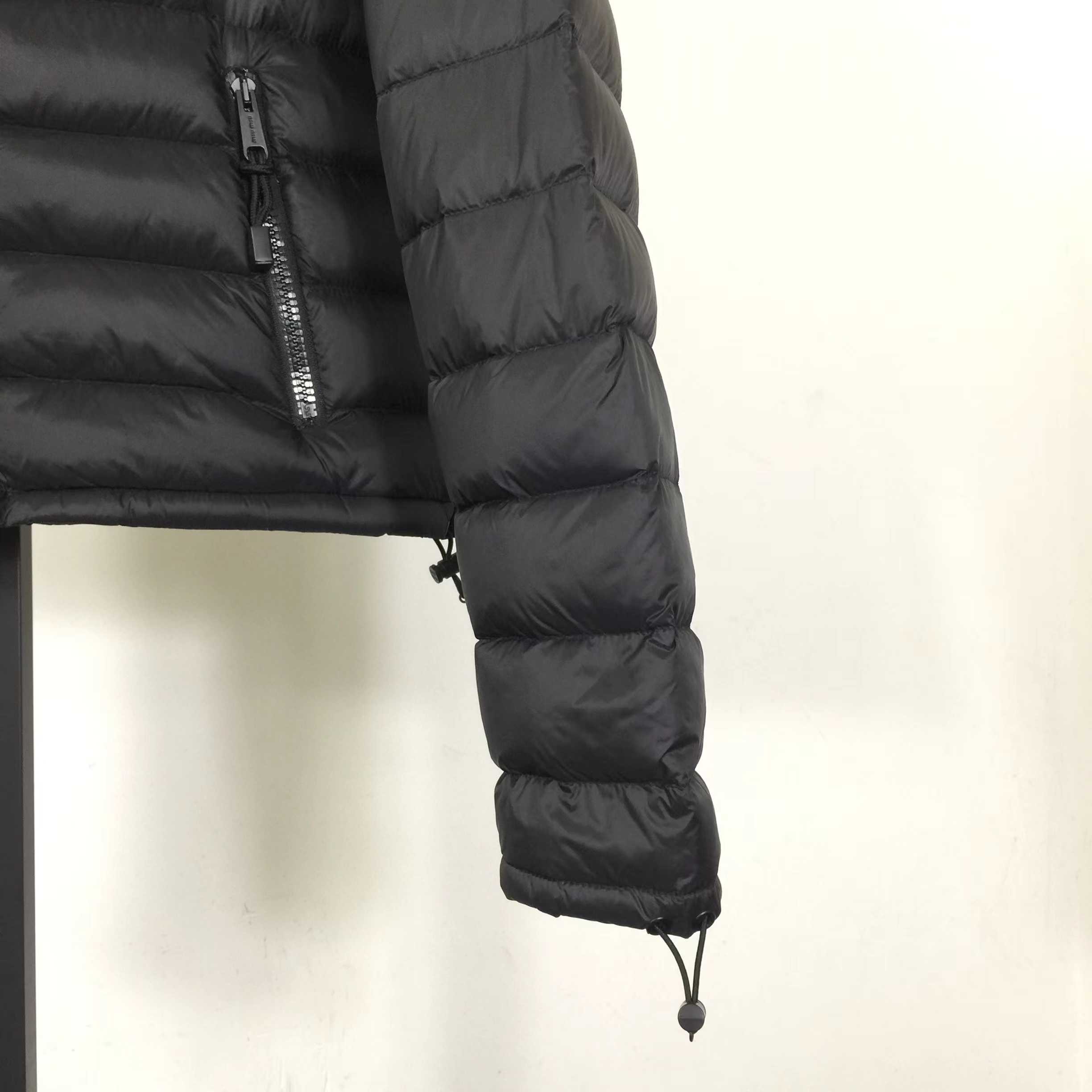 Miu Miu Black Down Hoodie Jacket - FashionPlug