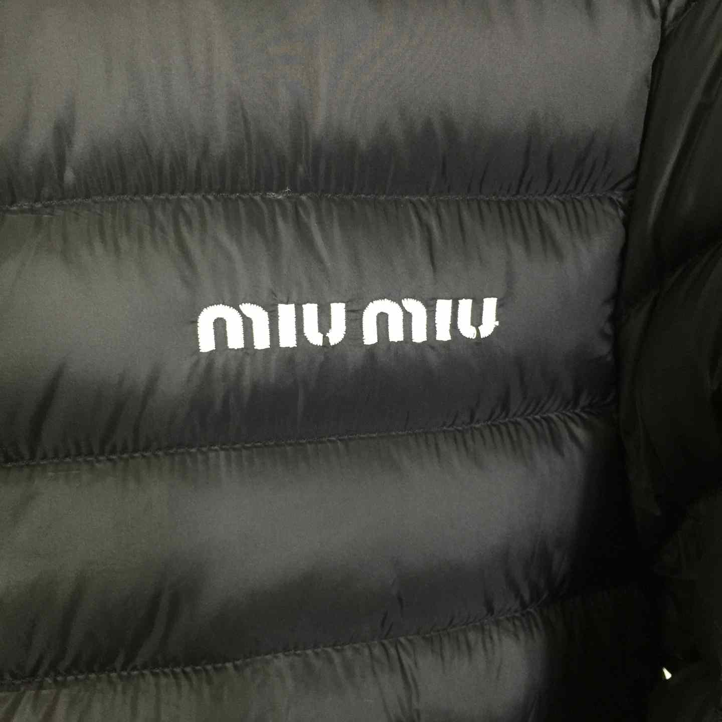 Miu Miu Black Down Hoodie Jacket - FashionPlug
