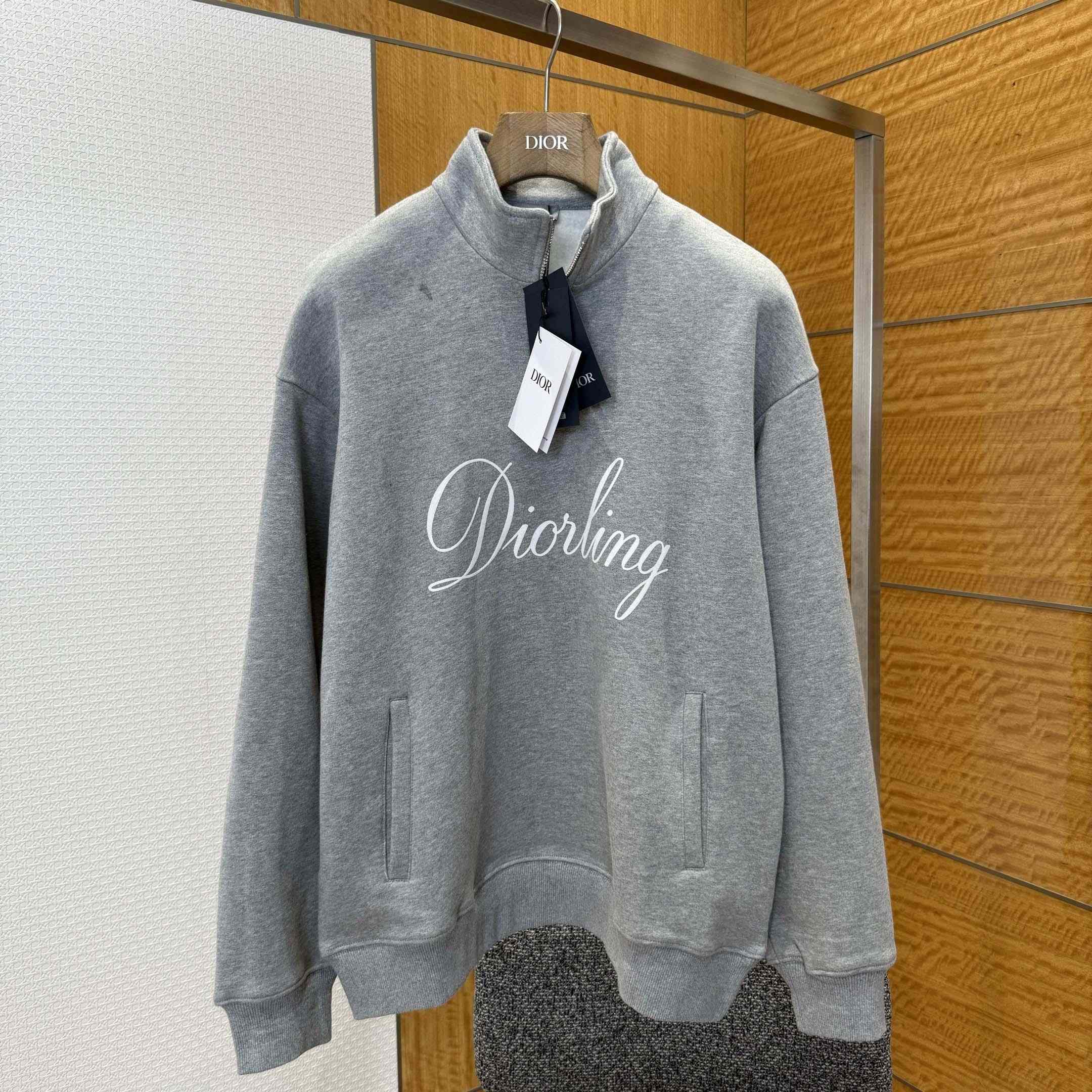 Dior Diorling Sweatshirt with Zipped Collar - FashionPlug