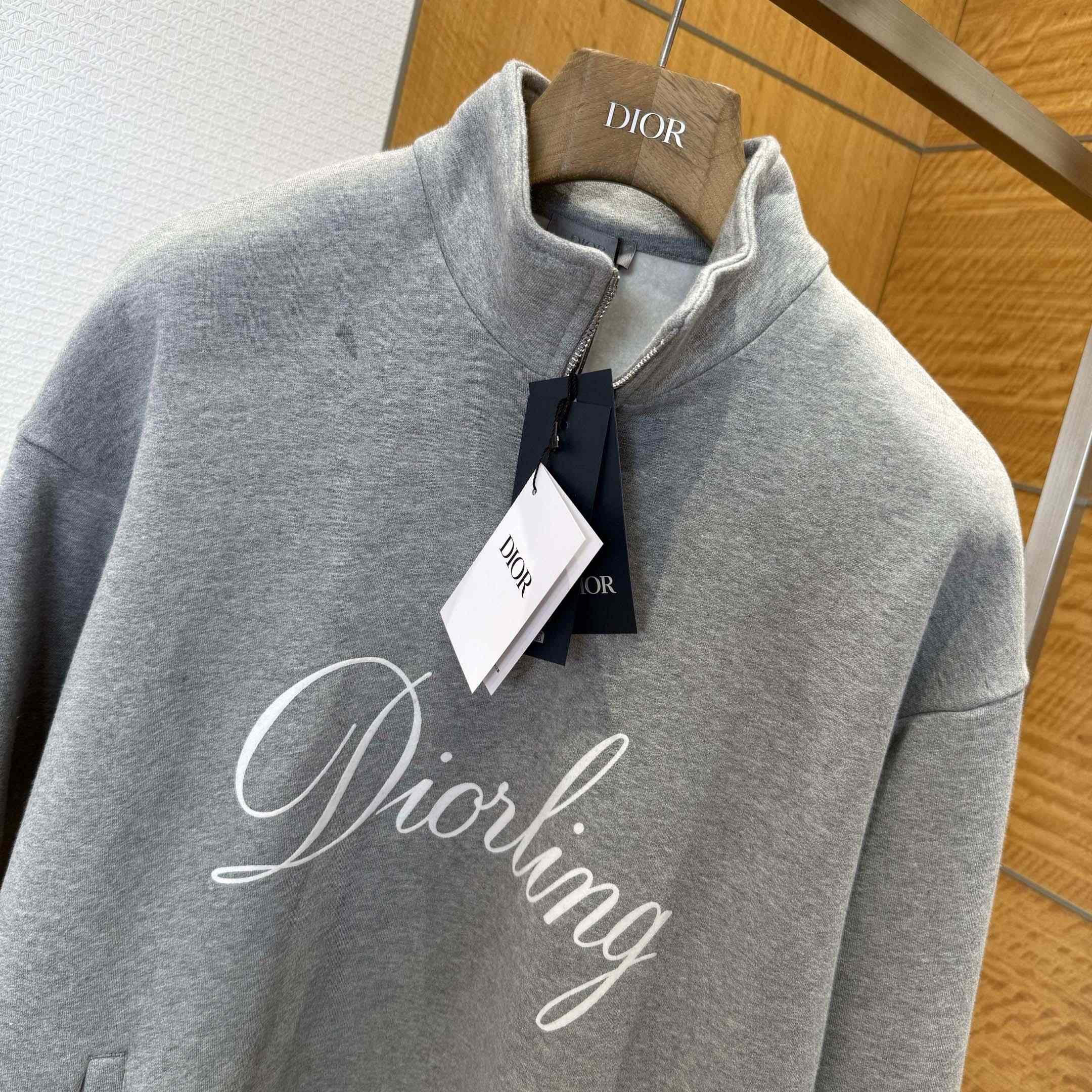 Dior Diorling Sweatshirt with Zipped Collar - FashionPlug