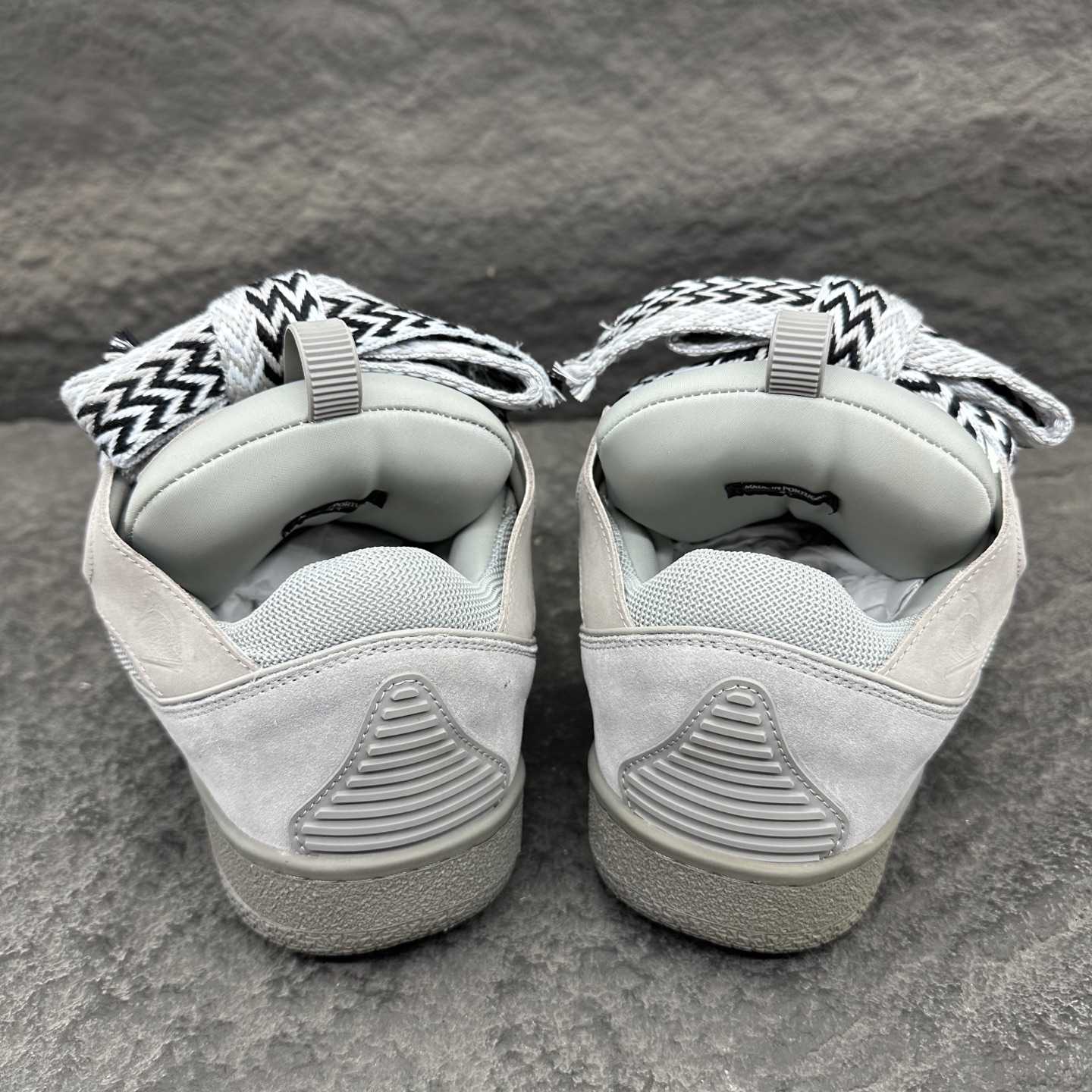 Lanvin Leather Curb Sneakers - FashionPlug